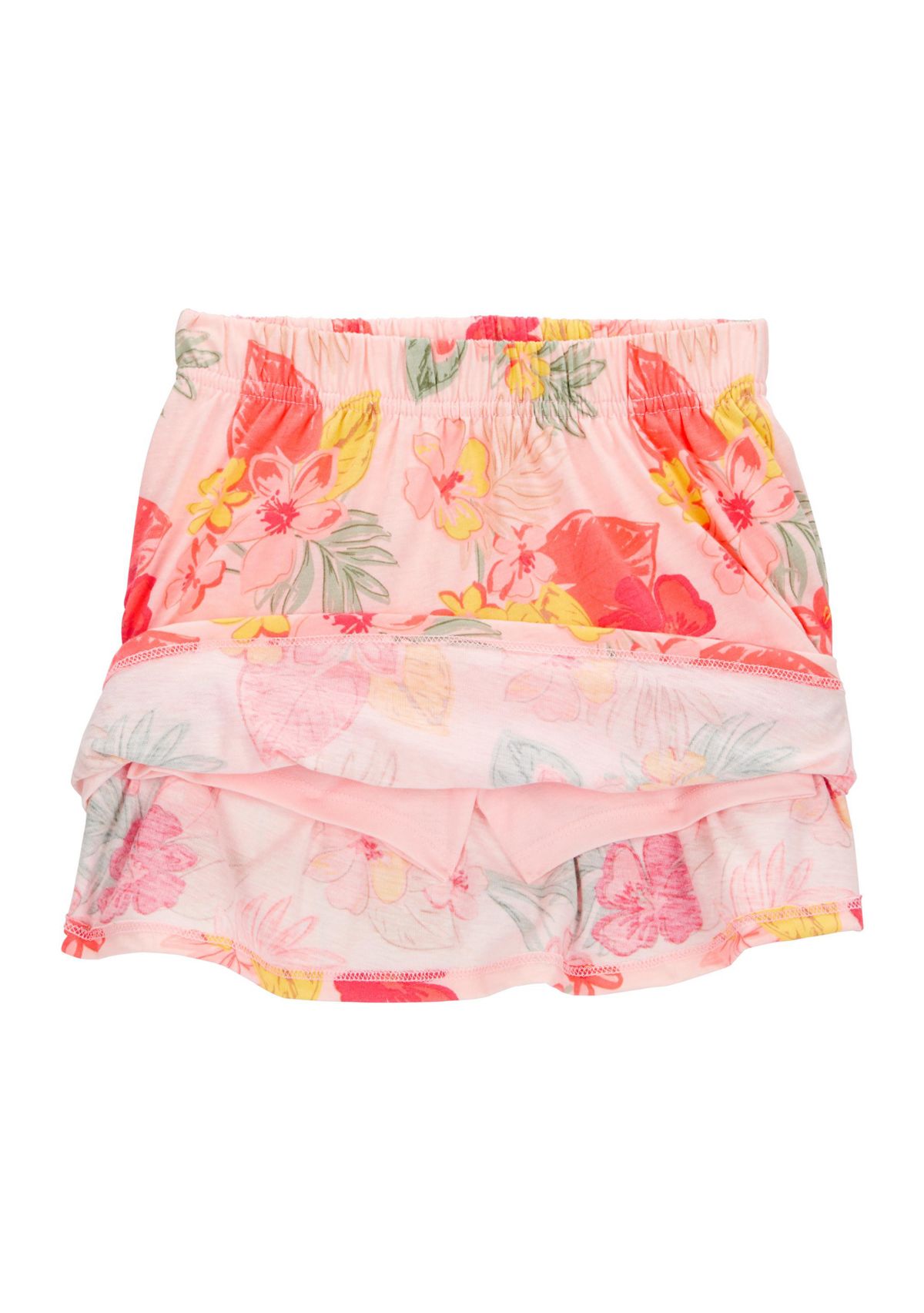 Toddler Girls Button Tank Top and Printed Skort Set