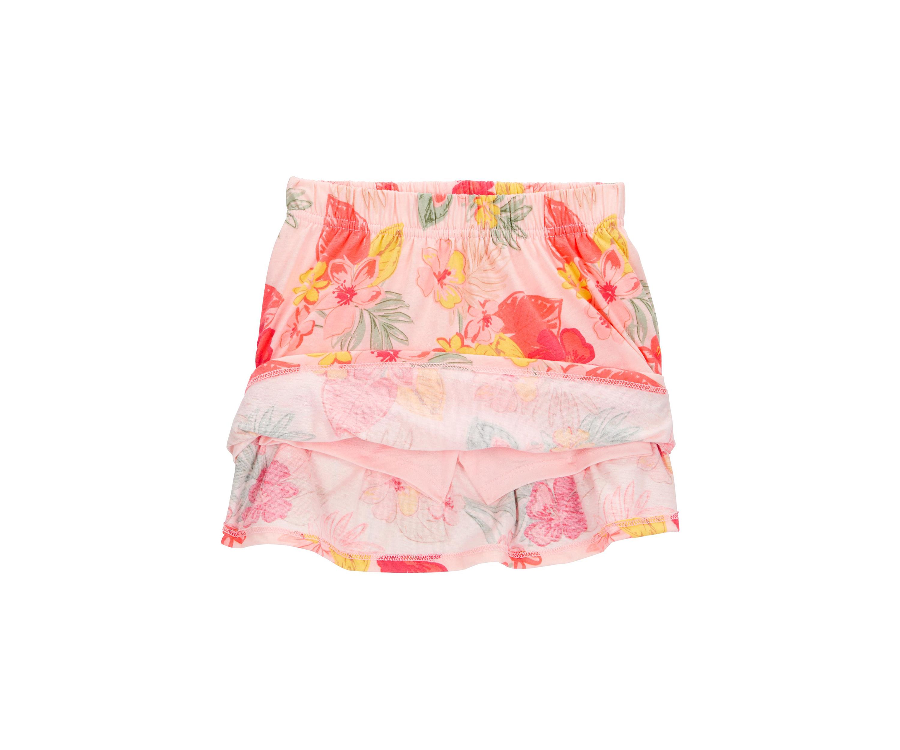 Toddler Girls Button Tank Top and Printed Skort Set