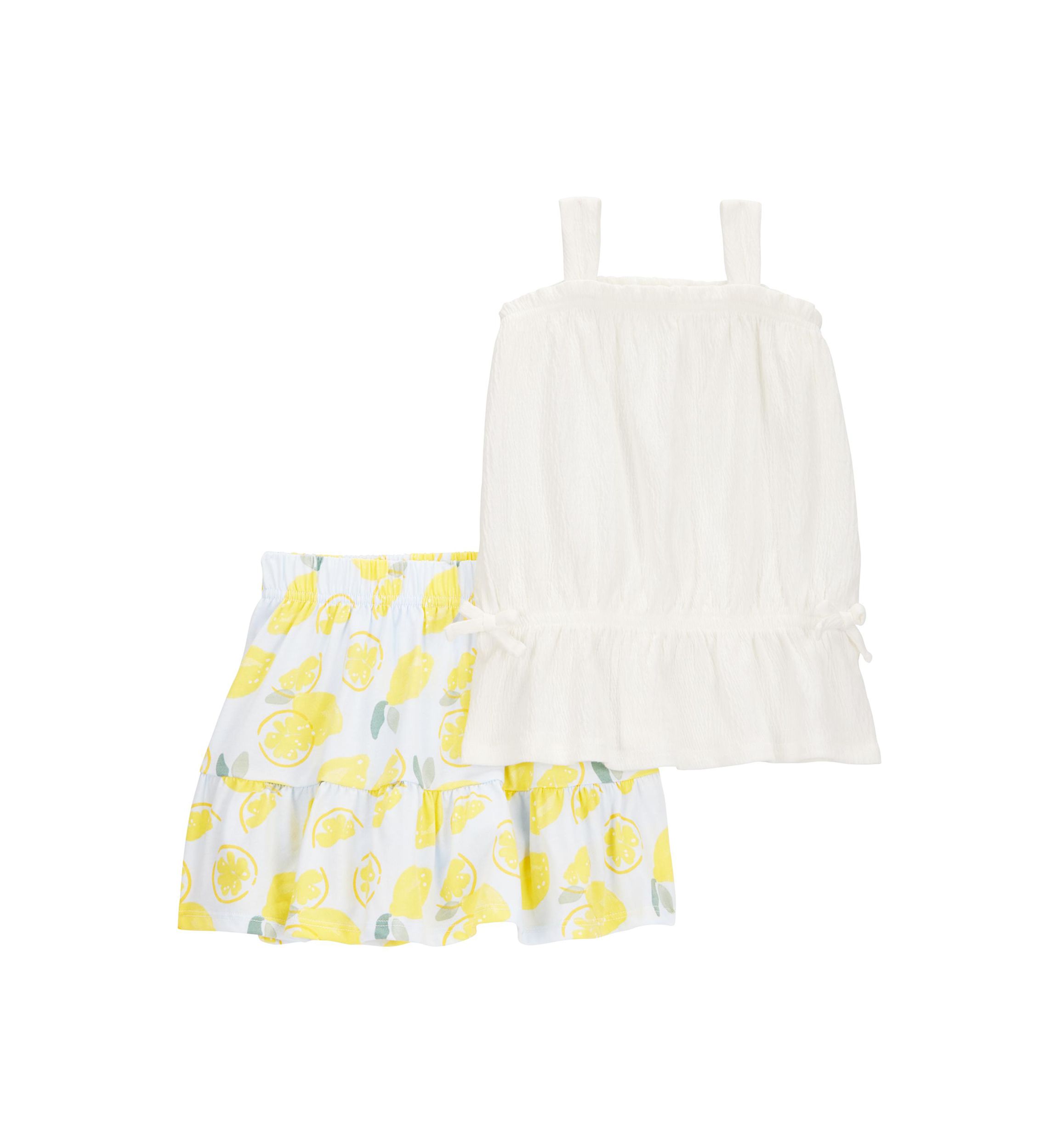 Toddler Girls Lemon Printed Top and Skort Set