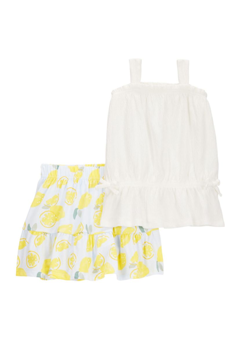 Toddler Girls Lemon Printed Top and Skort Set