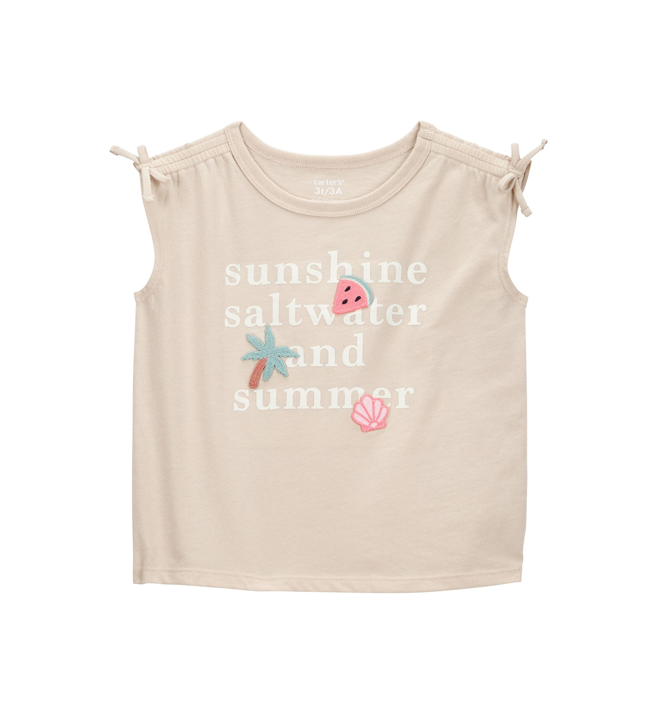 Toddler Girls Summer Slogan Graphic T-Shirt