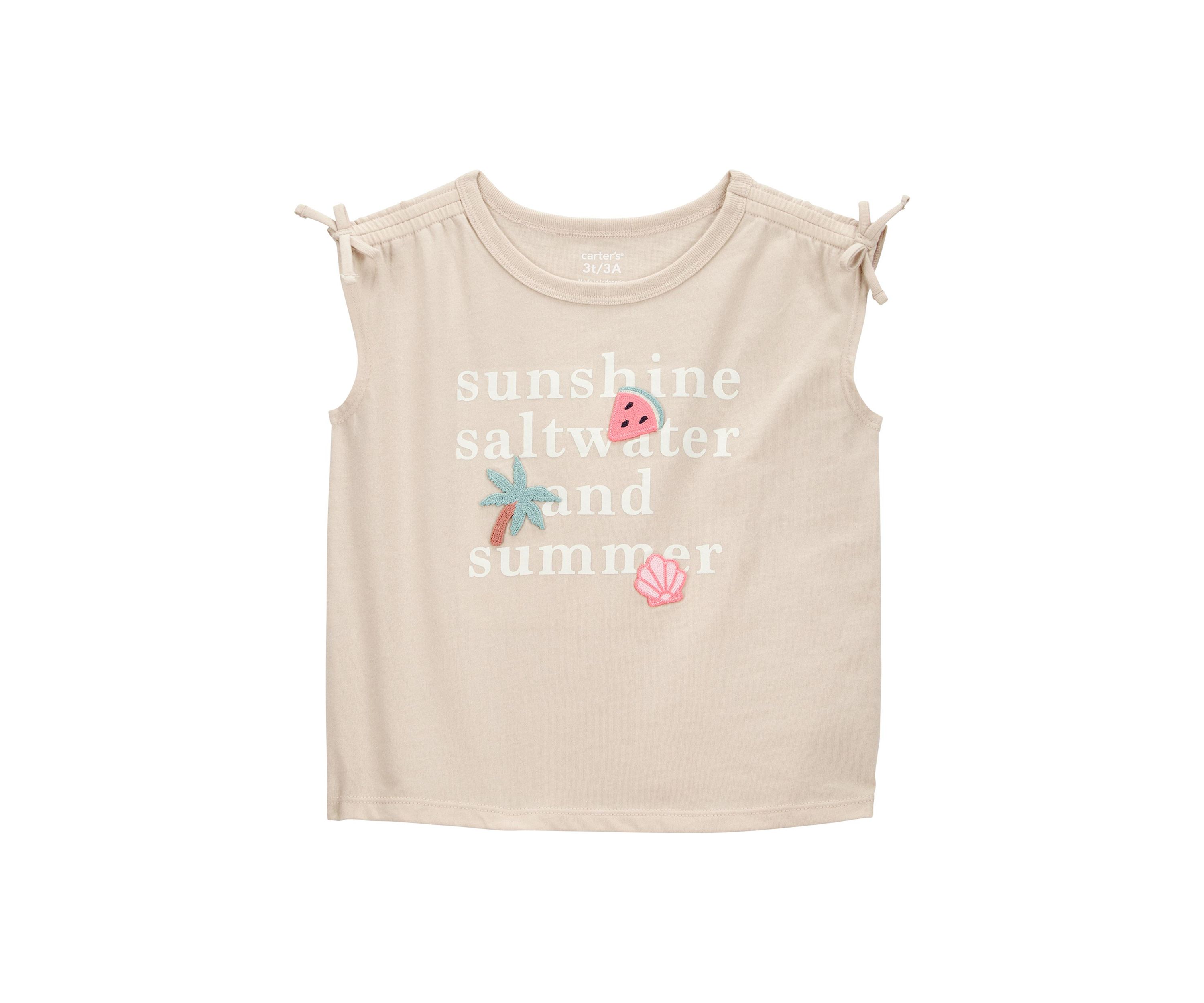 Toddler Girls Summer Slogan Graphic T-Shirt