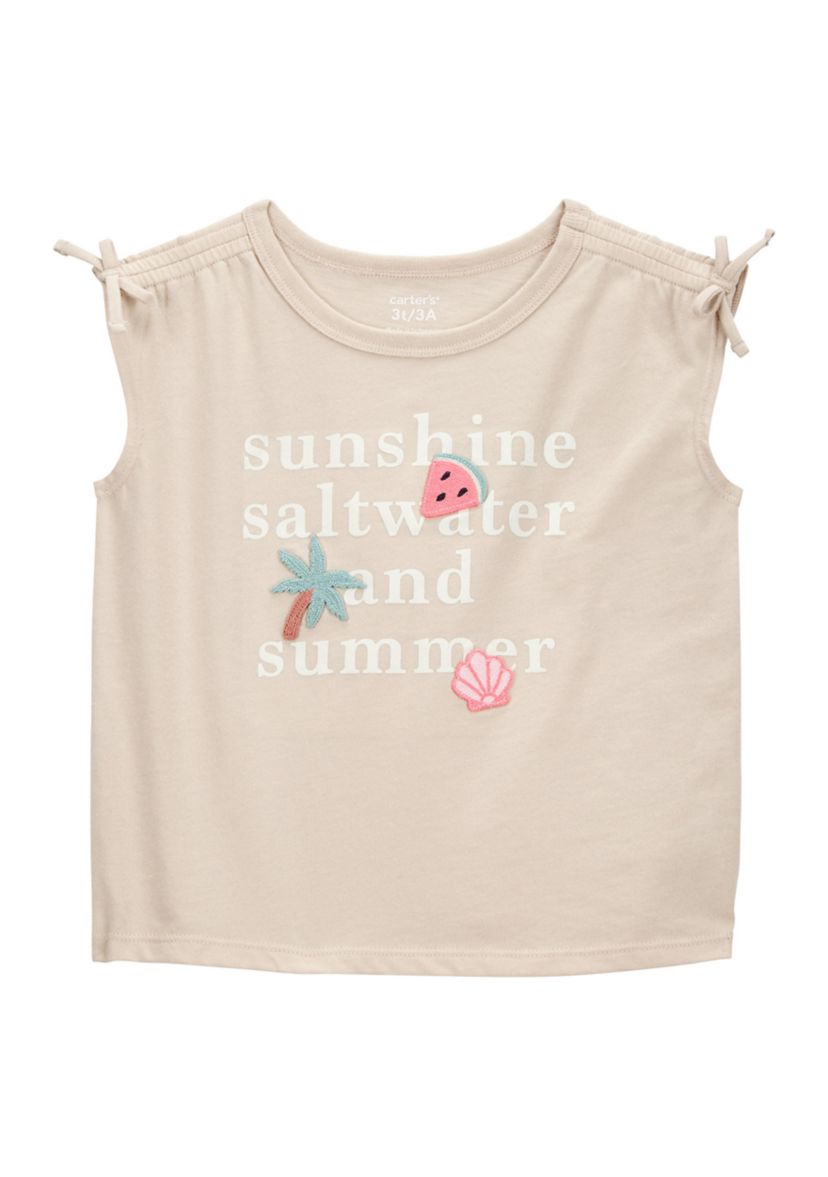 Toddler Girls Summer Slogan Graphic T-Shirt