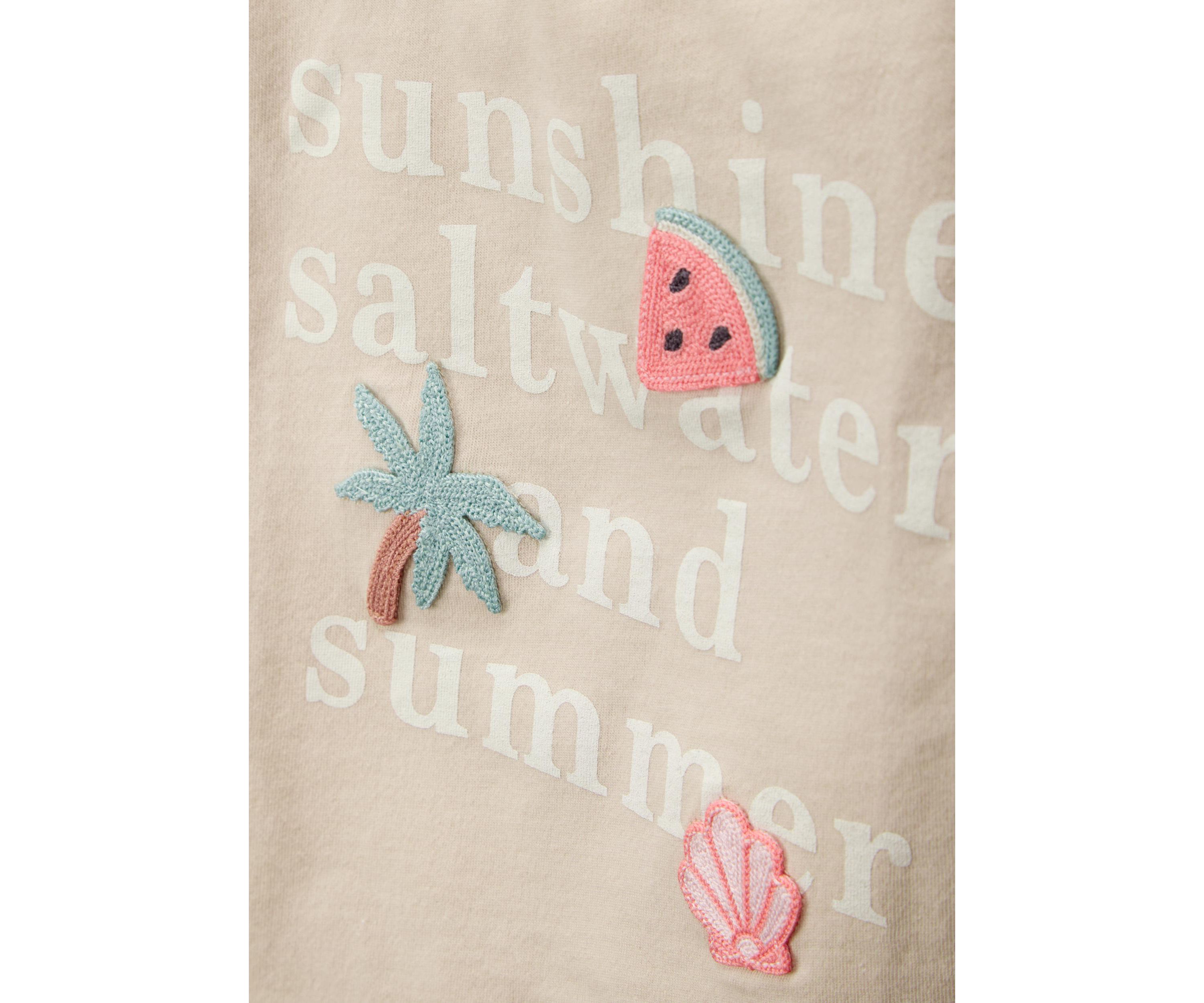 Toddler Girls Summer Slogan Graphic T-Shirt