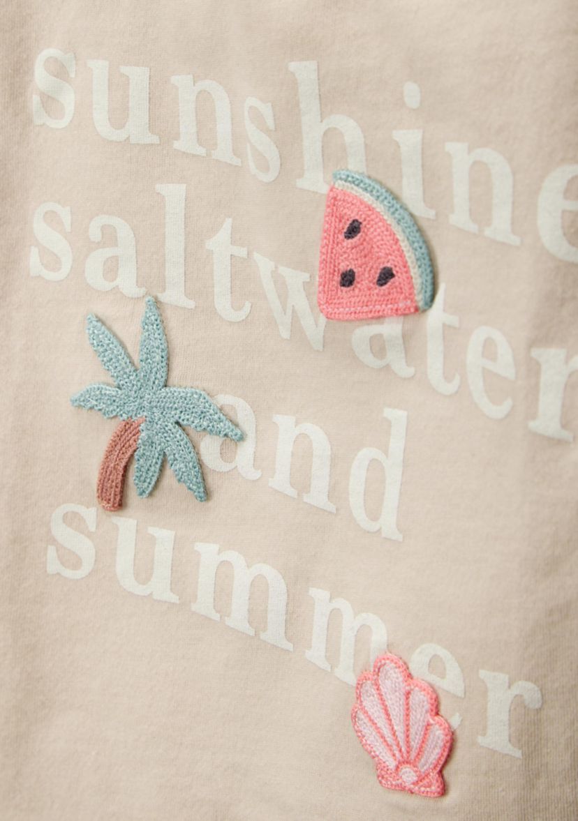Toddler Girls Summer Slogan Graphic T-Shirt