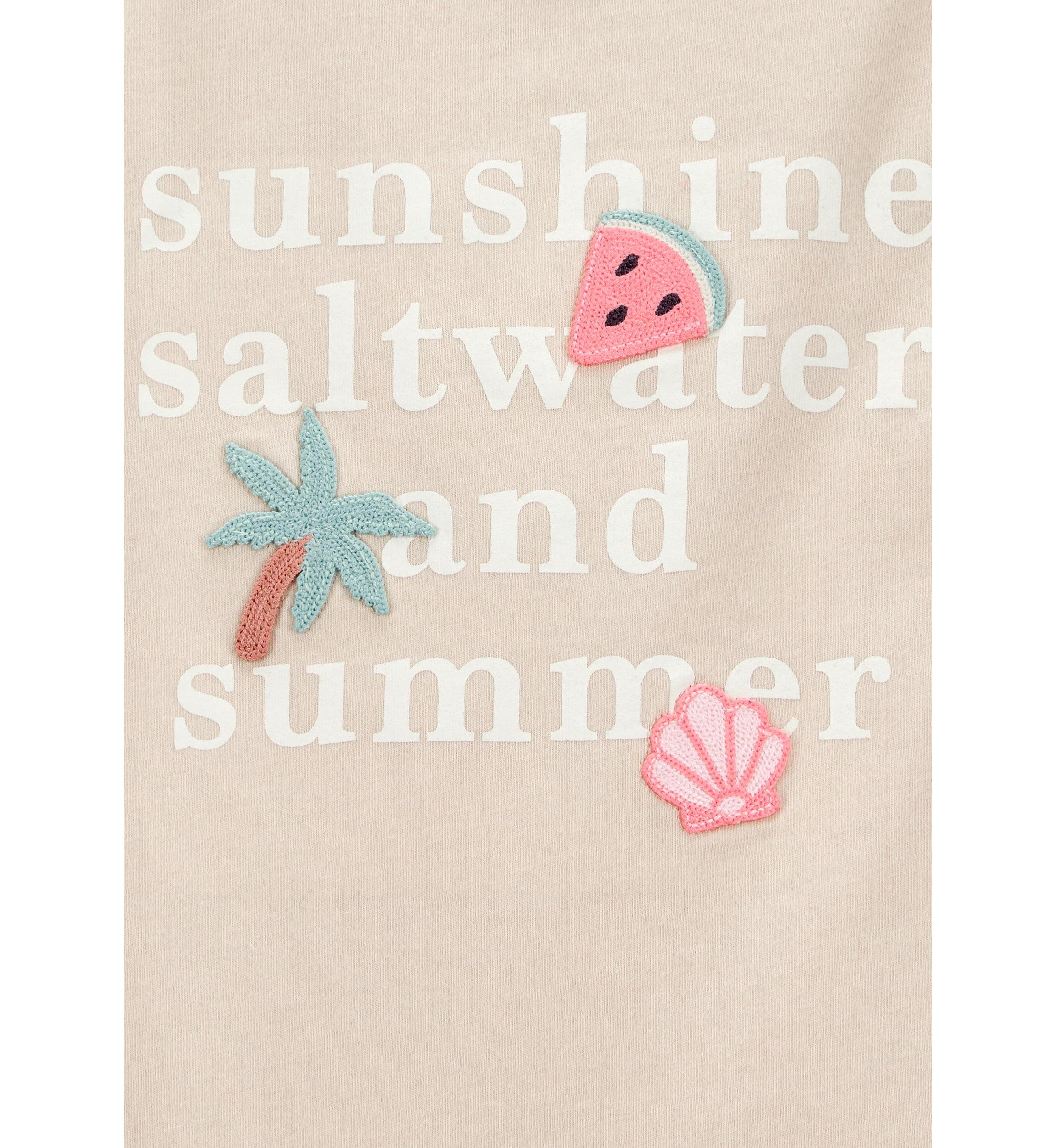 Toddler Girls Summer Slogan Graphic T-Shirt
