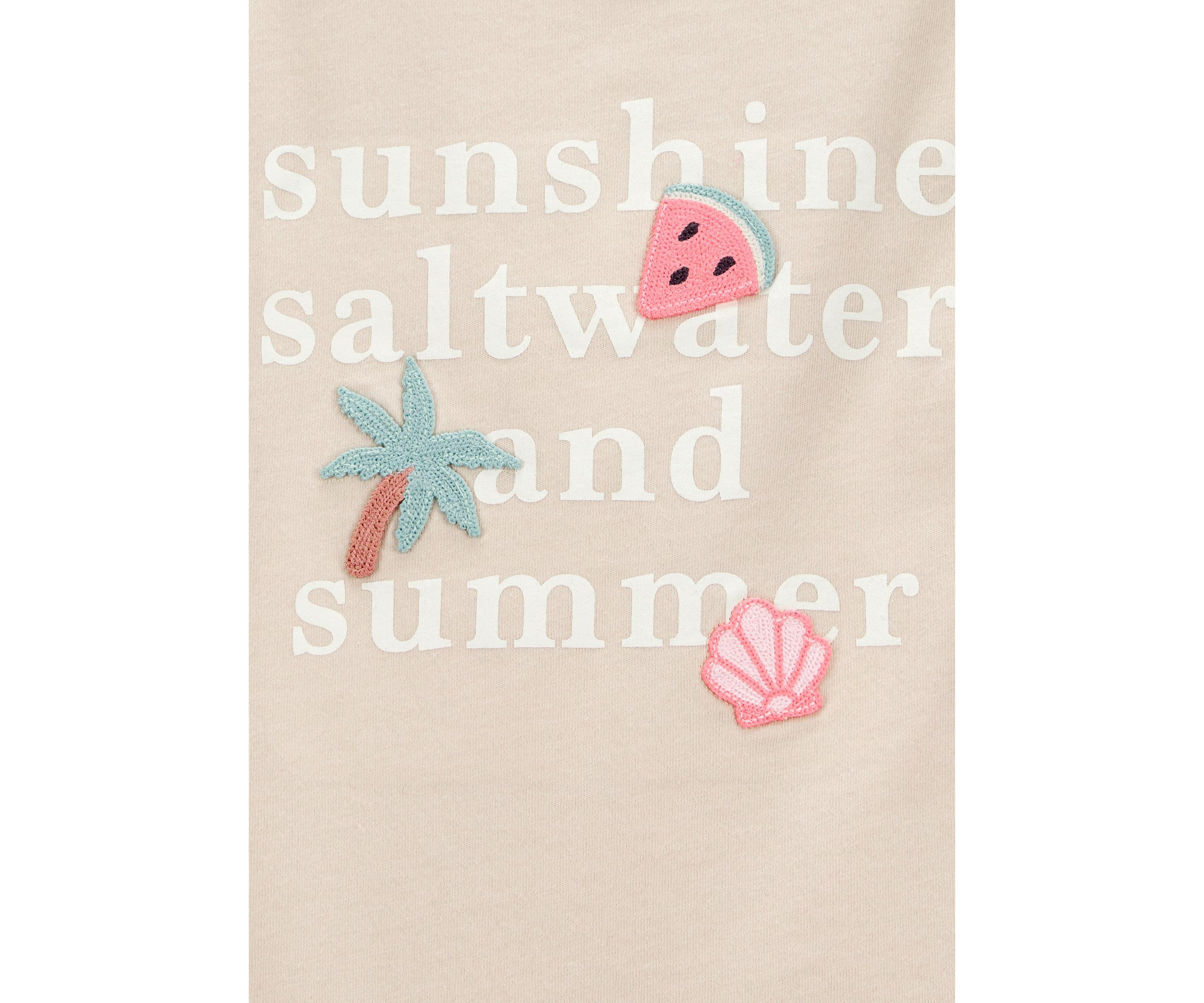 Toddler Girls Summer Slogan Graphic T-Shirt