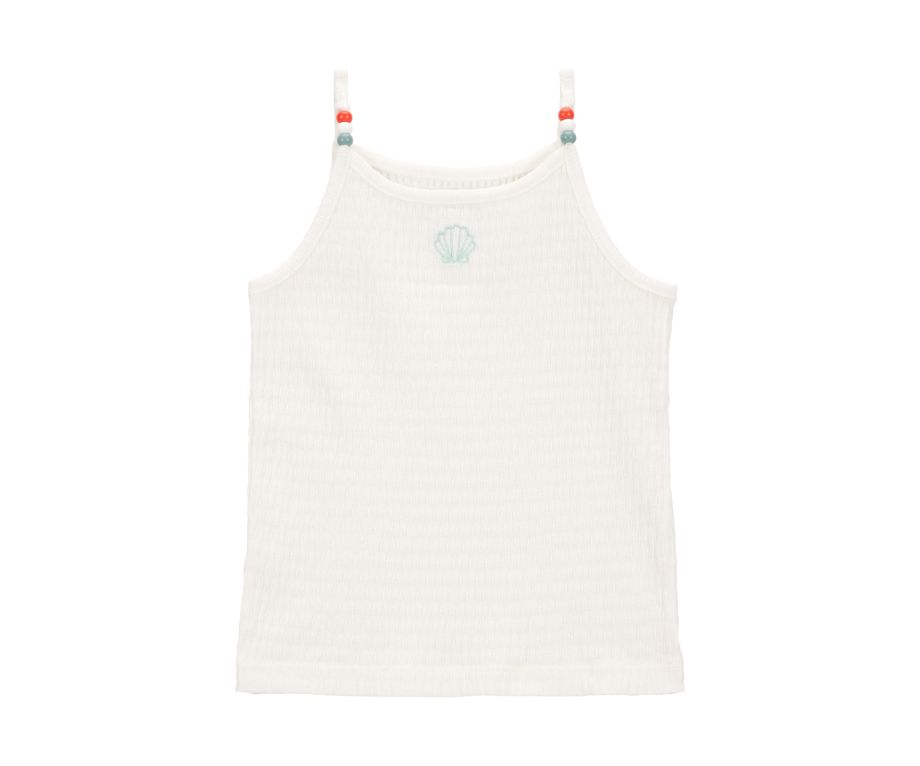 Toddler Girls Ribbed Seashell Printed Tank Top