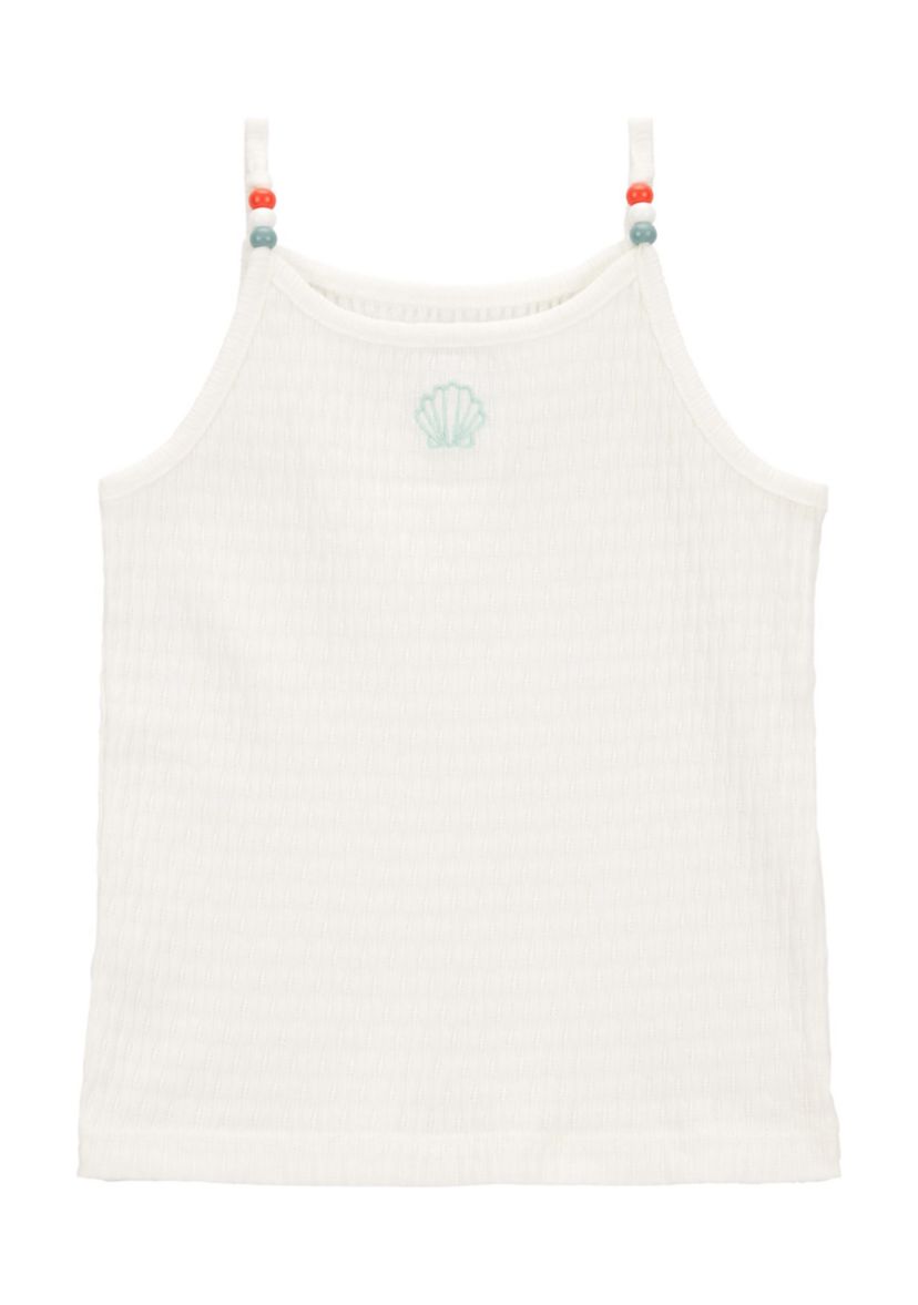 Toddler Girls Ribbed Seashell Printed Tank Top