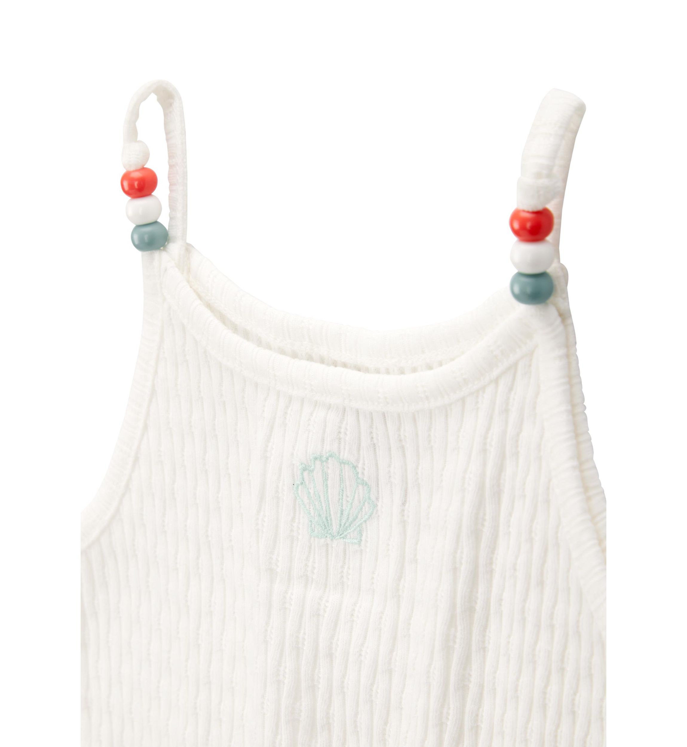 Toddler Girls Ribbed Seashell Printed Tank Top