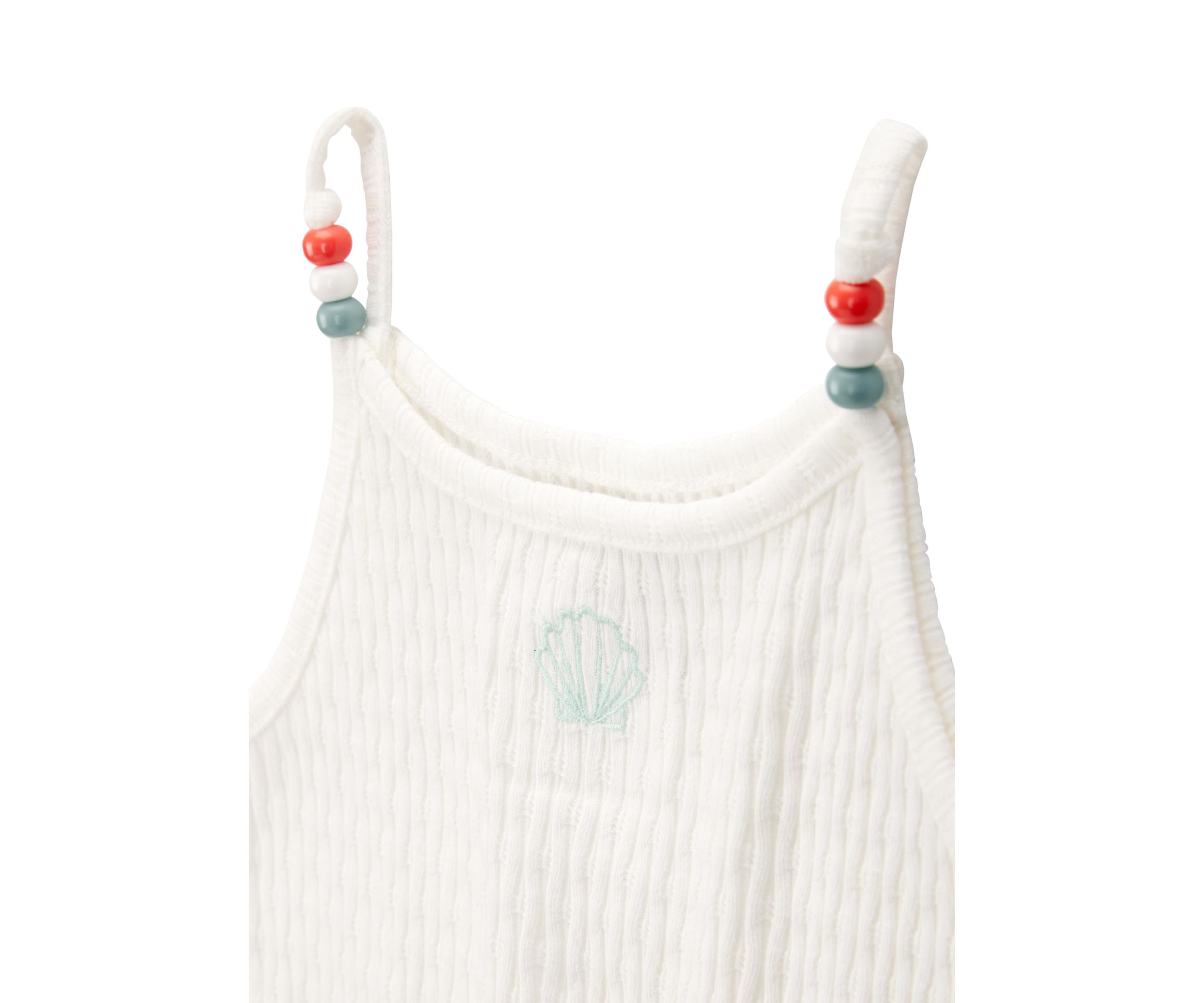 Toddler Girls Ribbed Seashell Printed Tank Top
