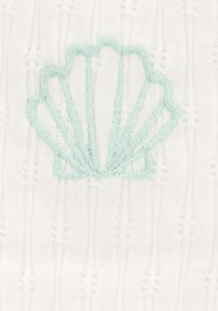 Toddler Girls Ribbed Seashell Printed Tank Top