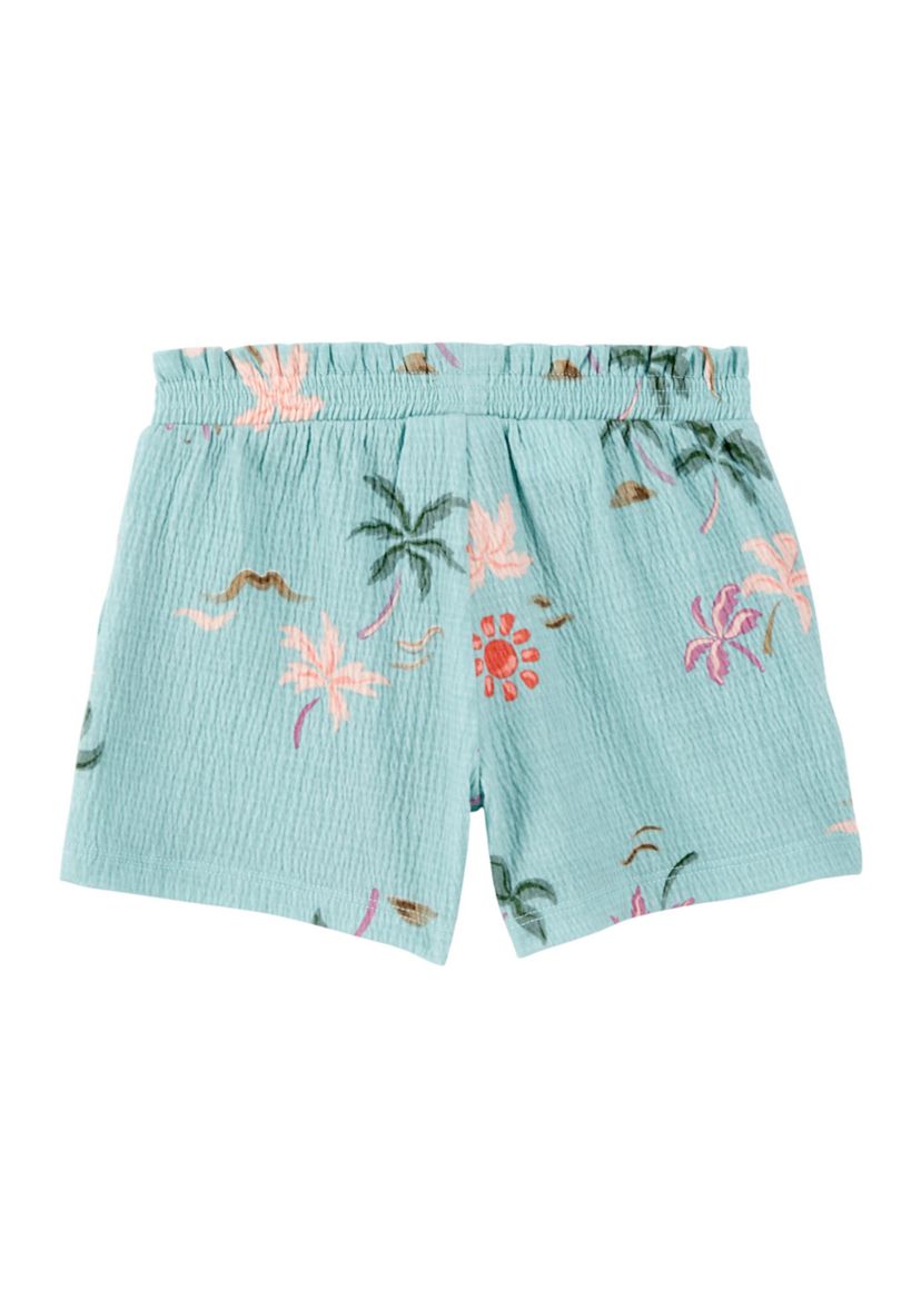 Toddler Girls Printed Knit Shorts