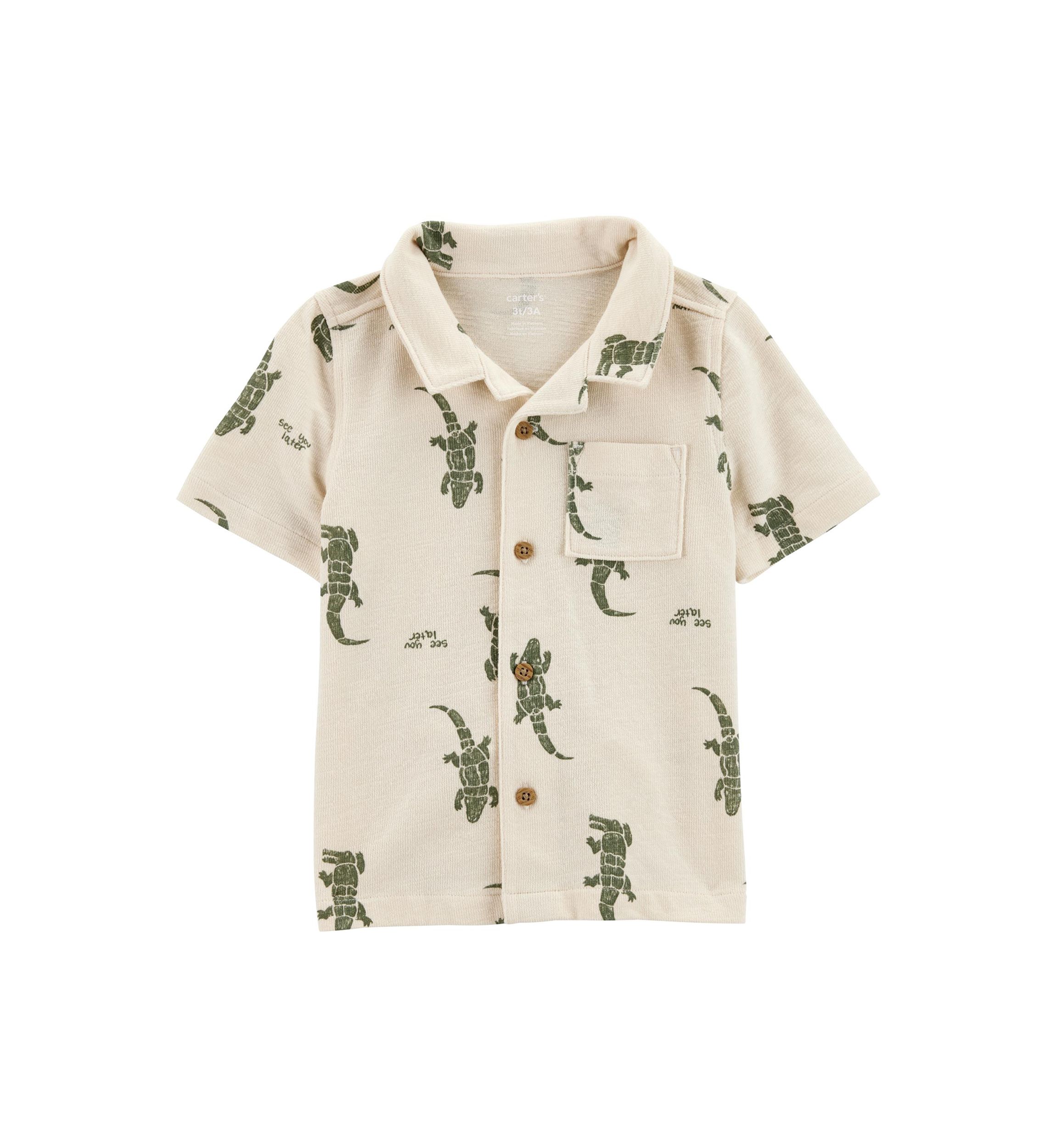 Toddler Boys Alligator Printed Shirt