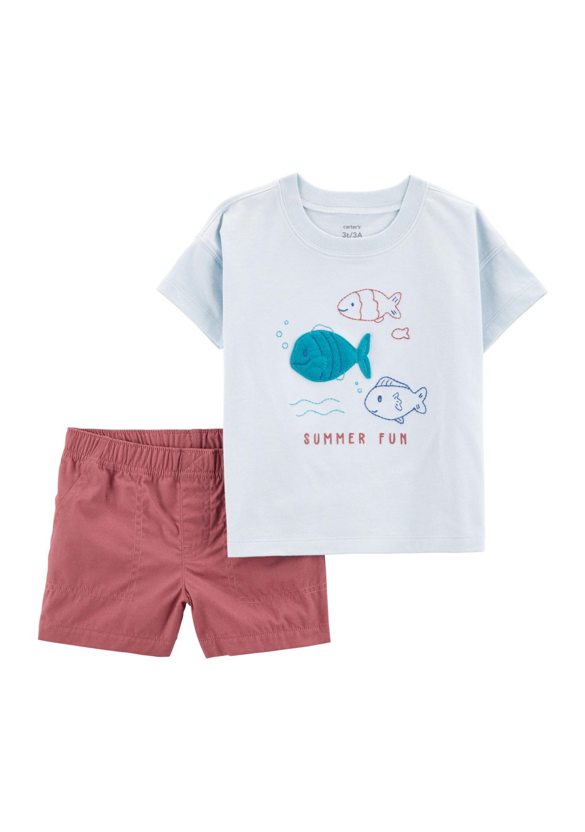 Toddler Boys Fish Graphic T-Shirt and Woven Shorts Set