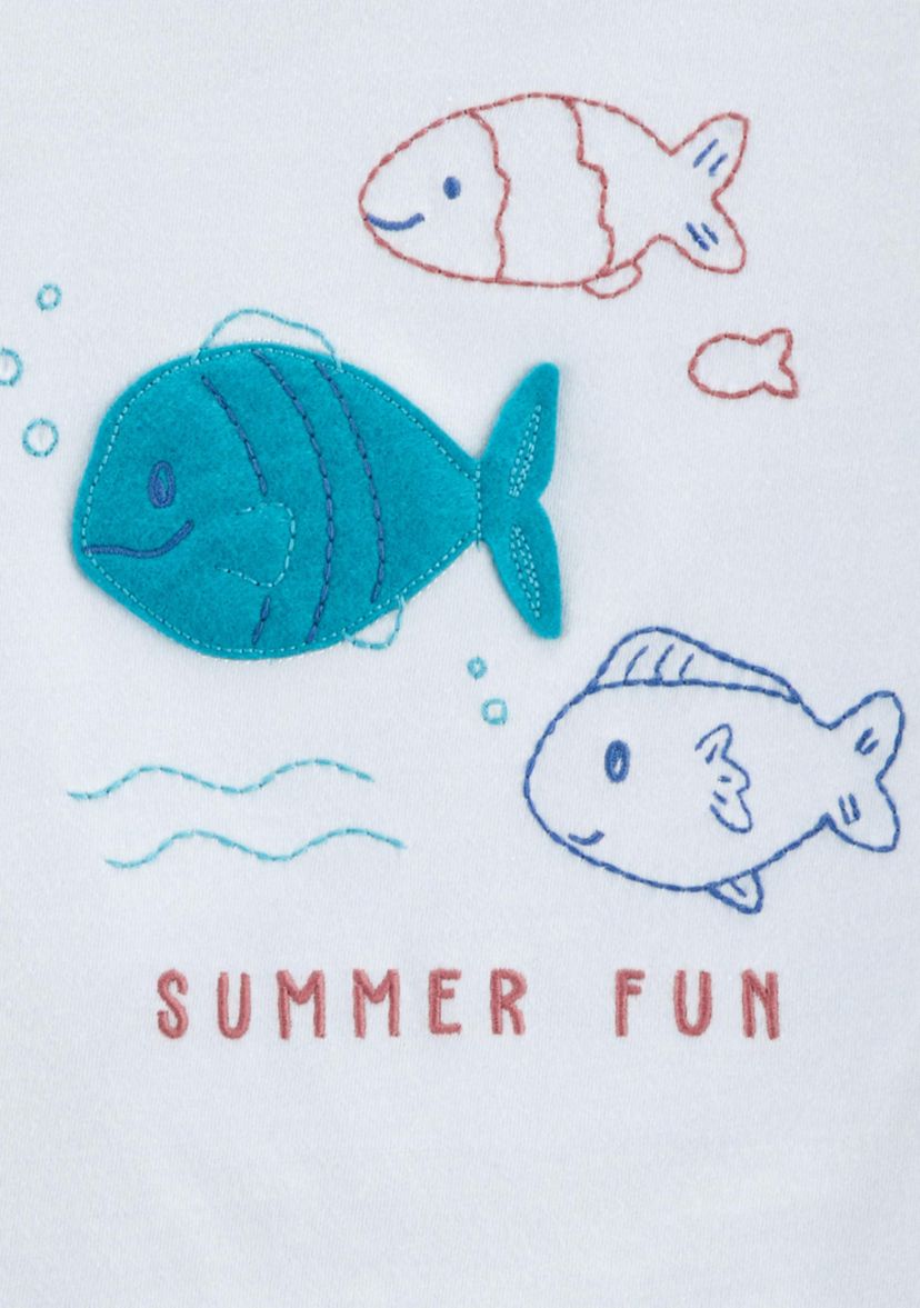 Toddler Boys Fish Graphic T-Shirt and Woven Shorts Set