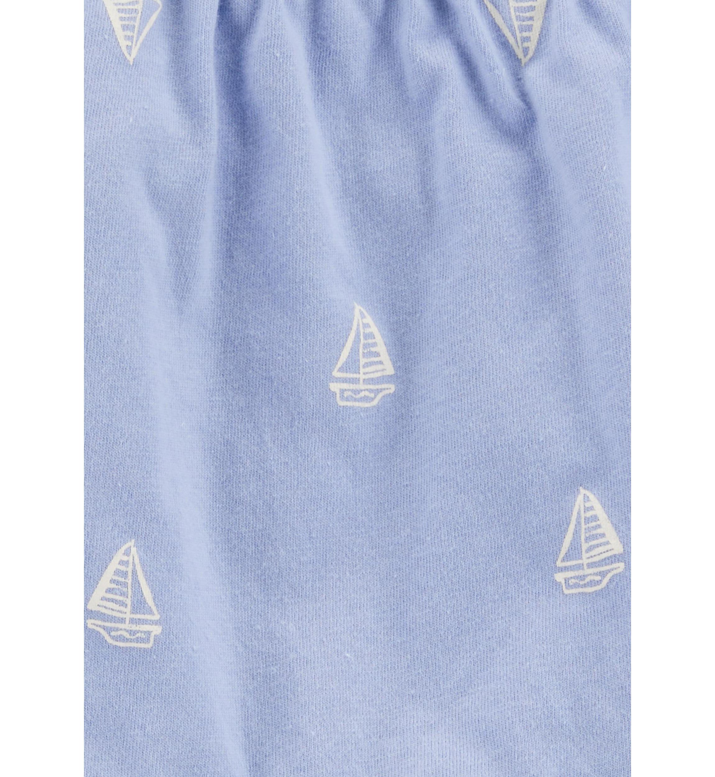 Toddler Girls Sailboat Printed Top and Shorts Set