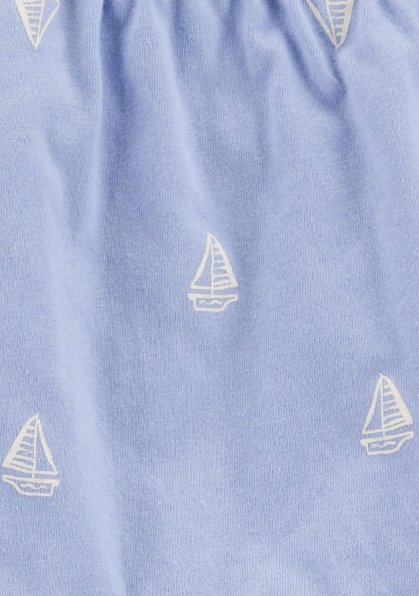 Toddler Girls Sailboat Printed Top and Shorts Set