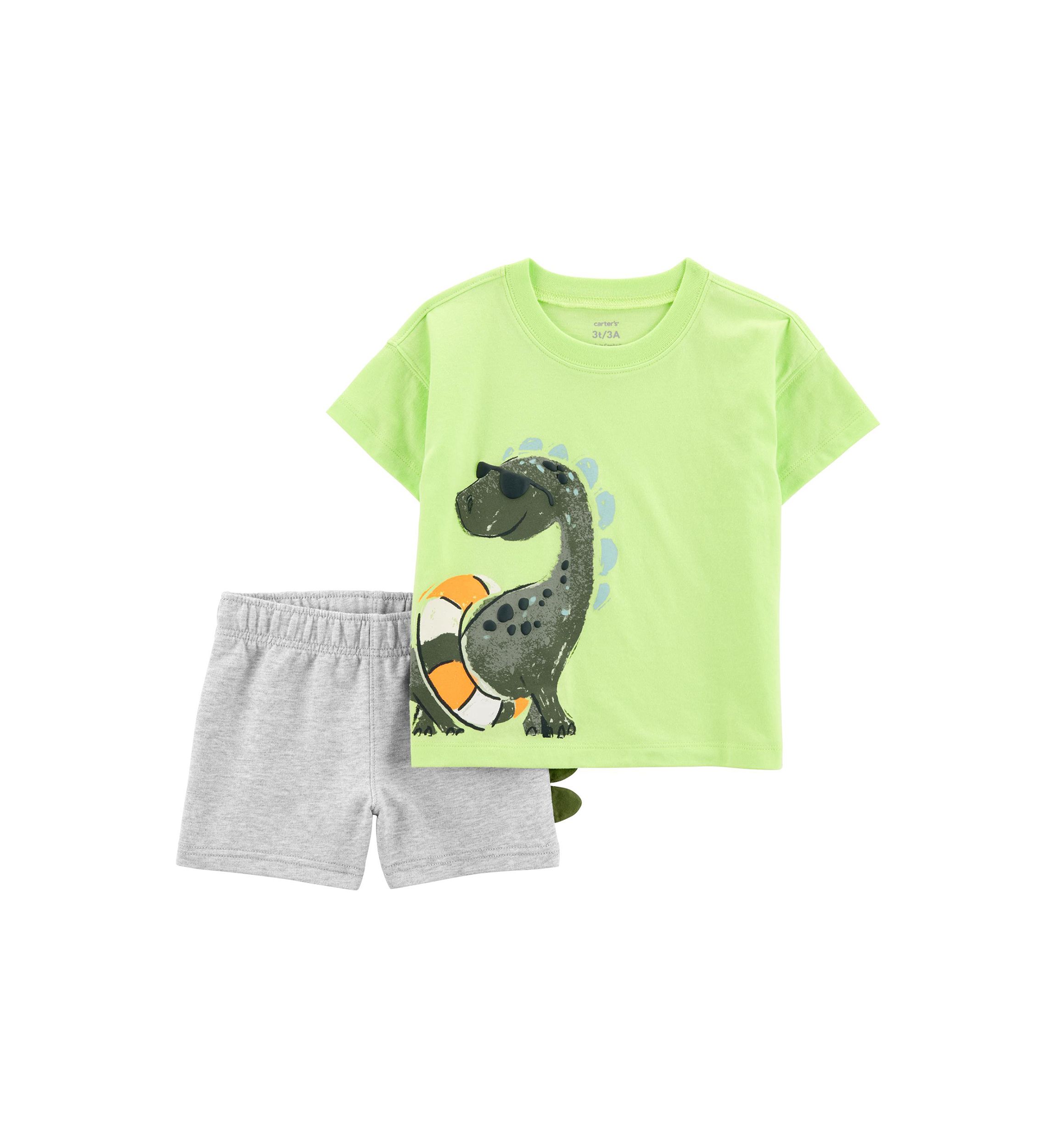 Toddler Boys Dinosaur Graphic T-Shirt and Shorts Set