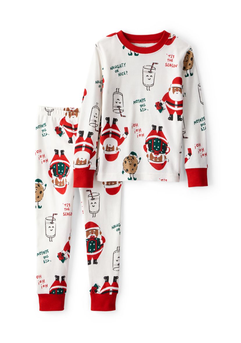 Baby Black Santa Printed Pajama Set