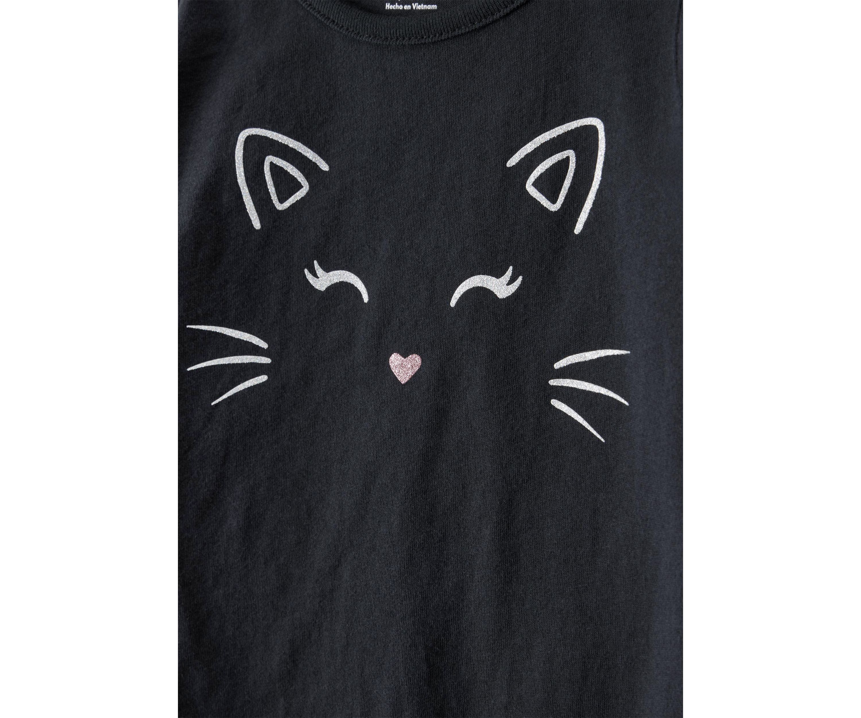 Toddler Girls Cat T-Shirt and Skirt Set 