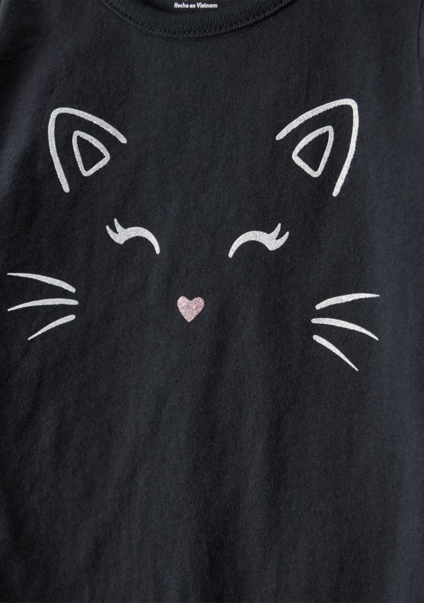 Toddler Girls Cat T-Shirt and Skirt Set 