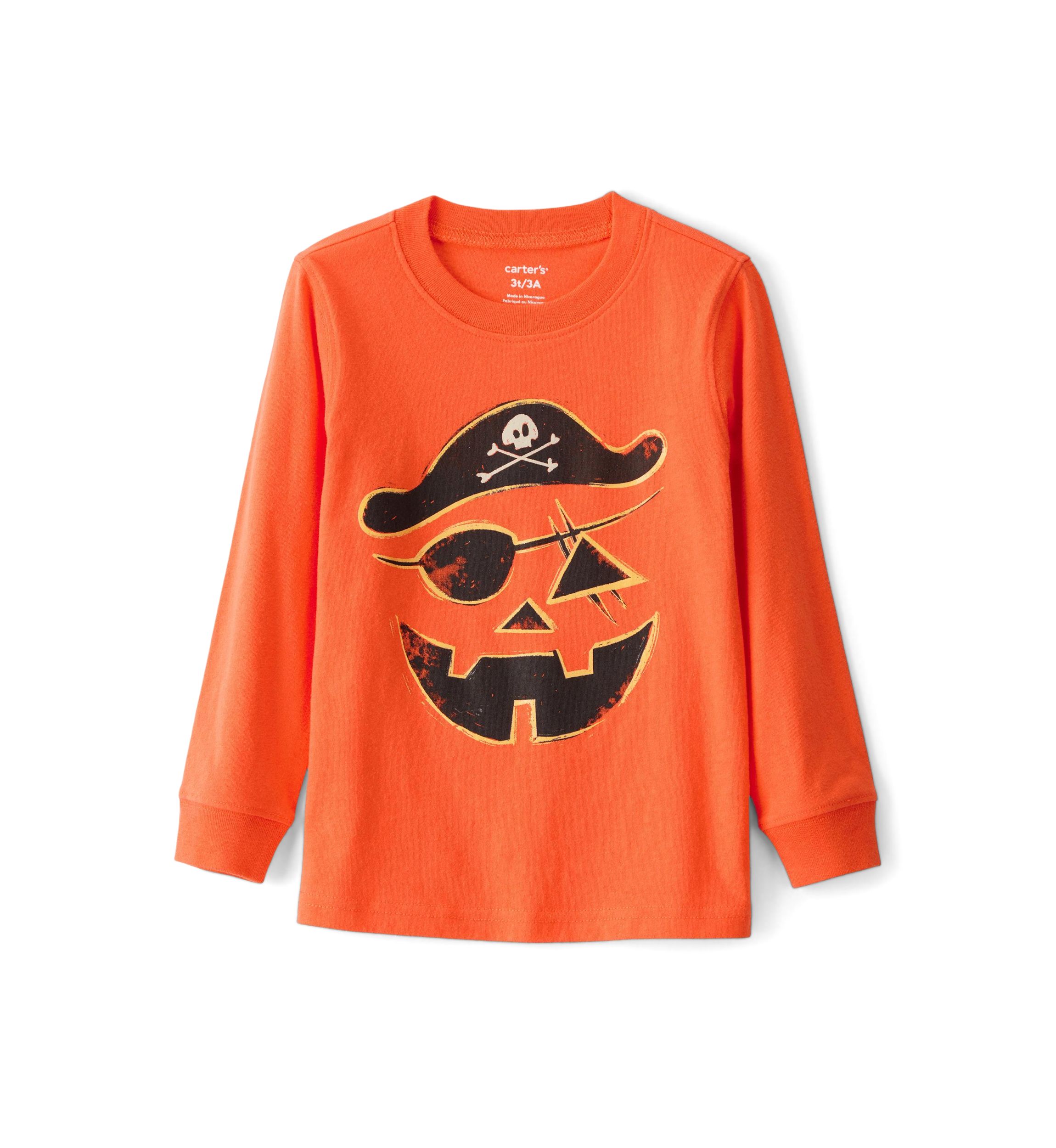 Toddler Boys Pirate Jack-o-Lantern Graphic T-Shirt 