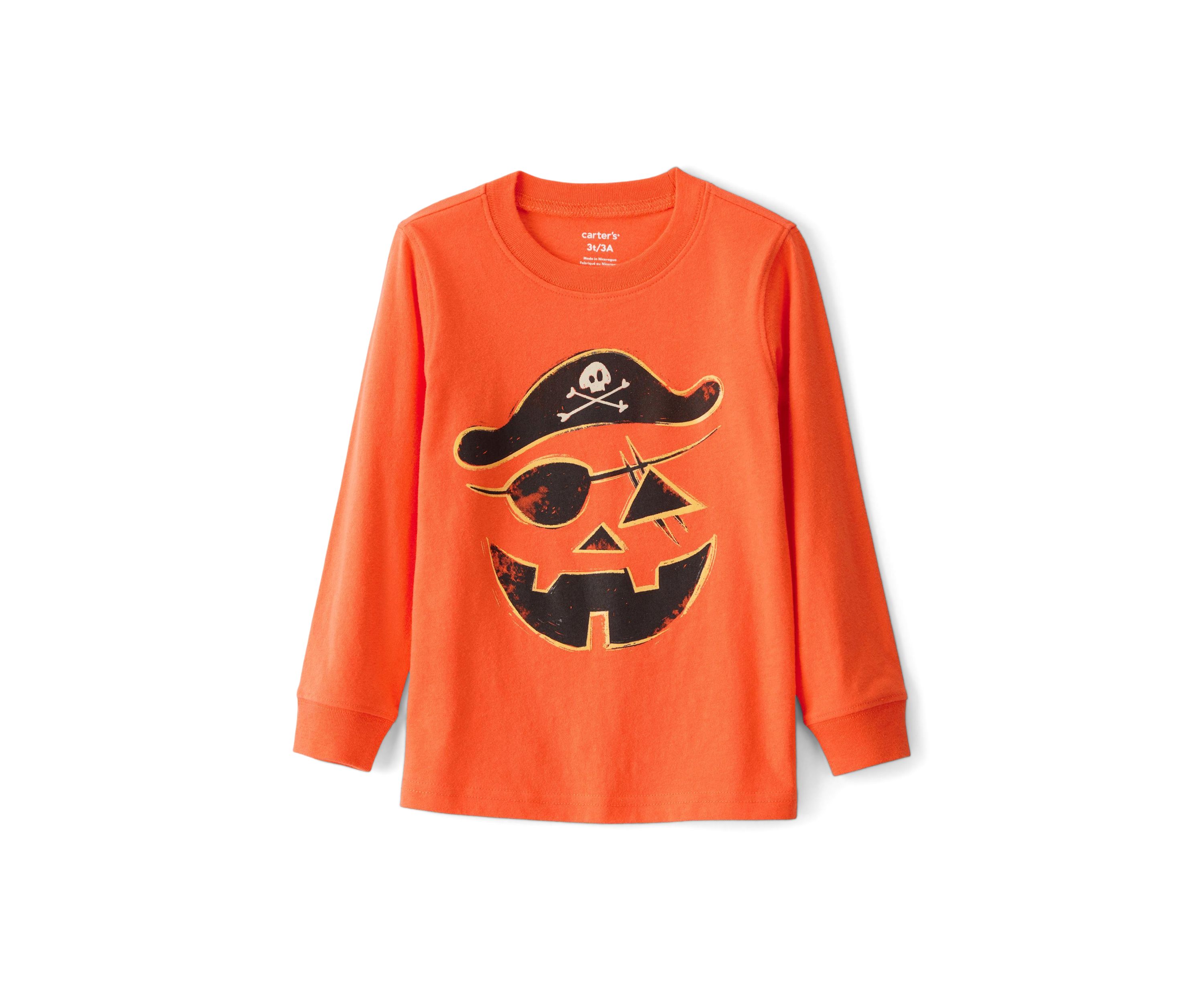 Toddler Boys Pirate Jack-o-Lantern Graphic T-Shirt 