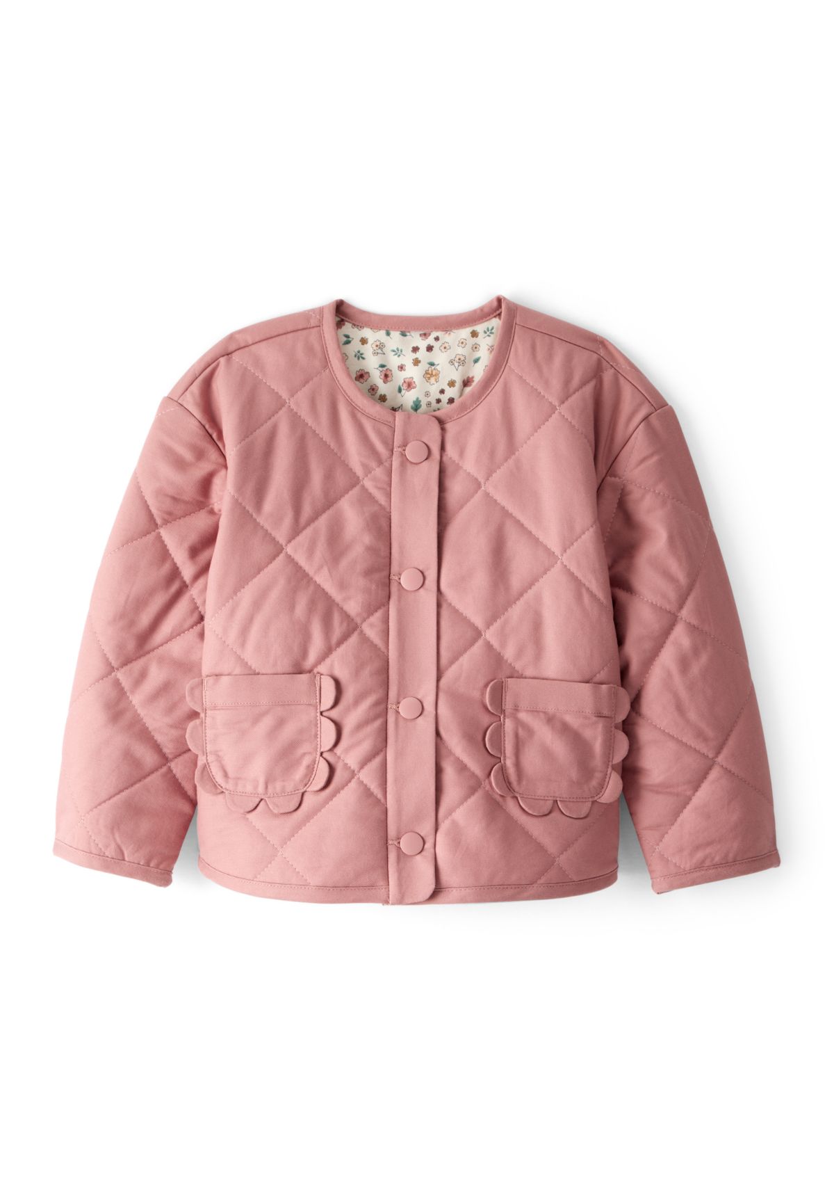 Toddler Girls Quilted Floral Lined Jacket