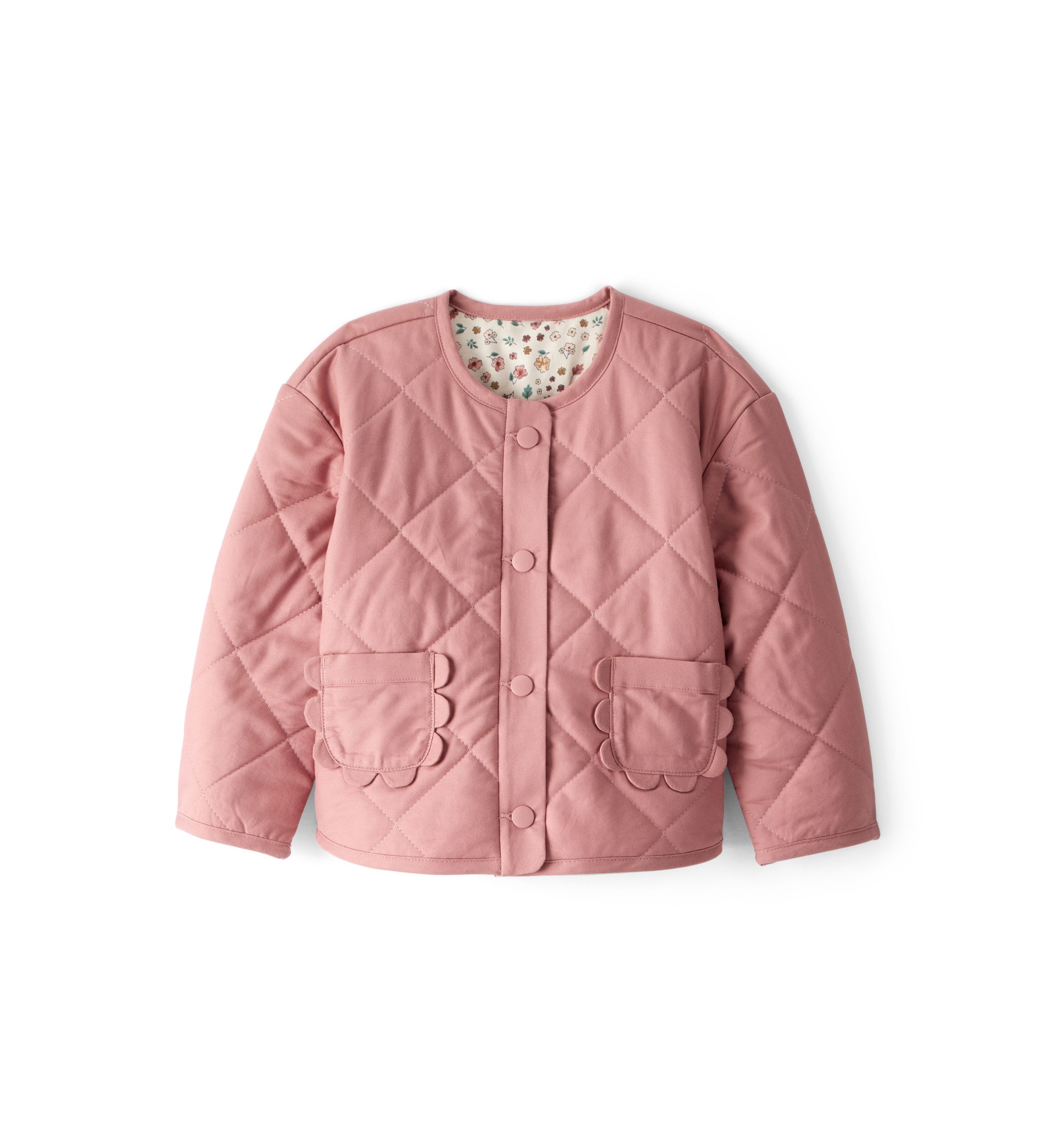 Toddler Girls Quilted Floral Lined Jacket