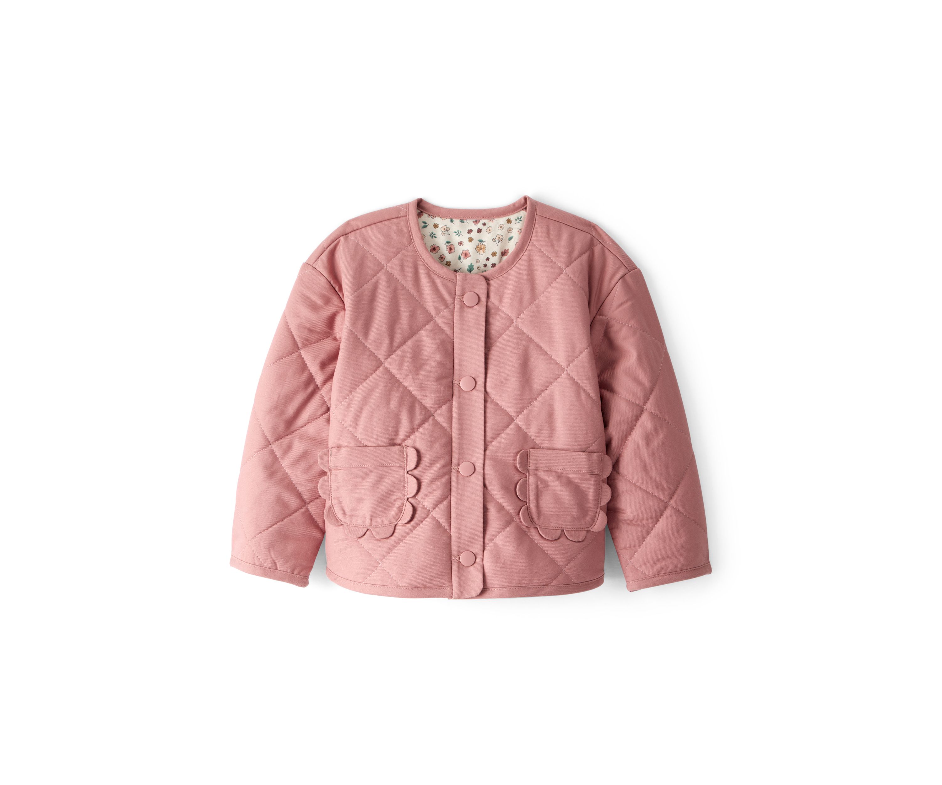 Toddler Girls Quilted Floral Lined Jacket