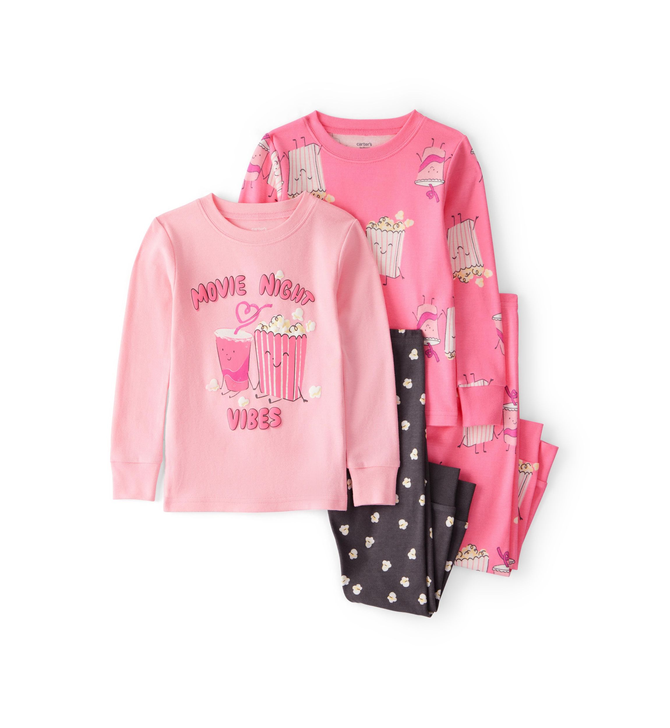 Toddler Girls 4 Piece Popcorn Pajama Set