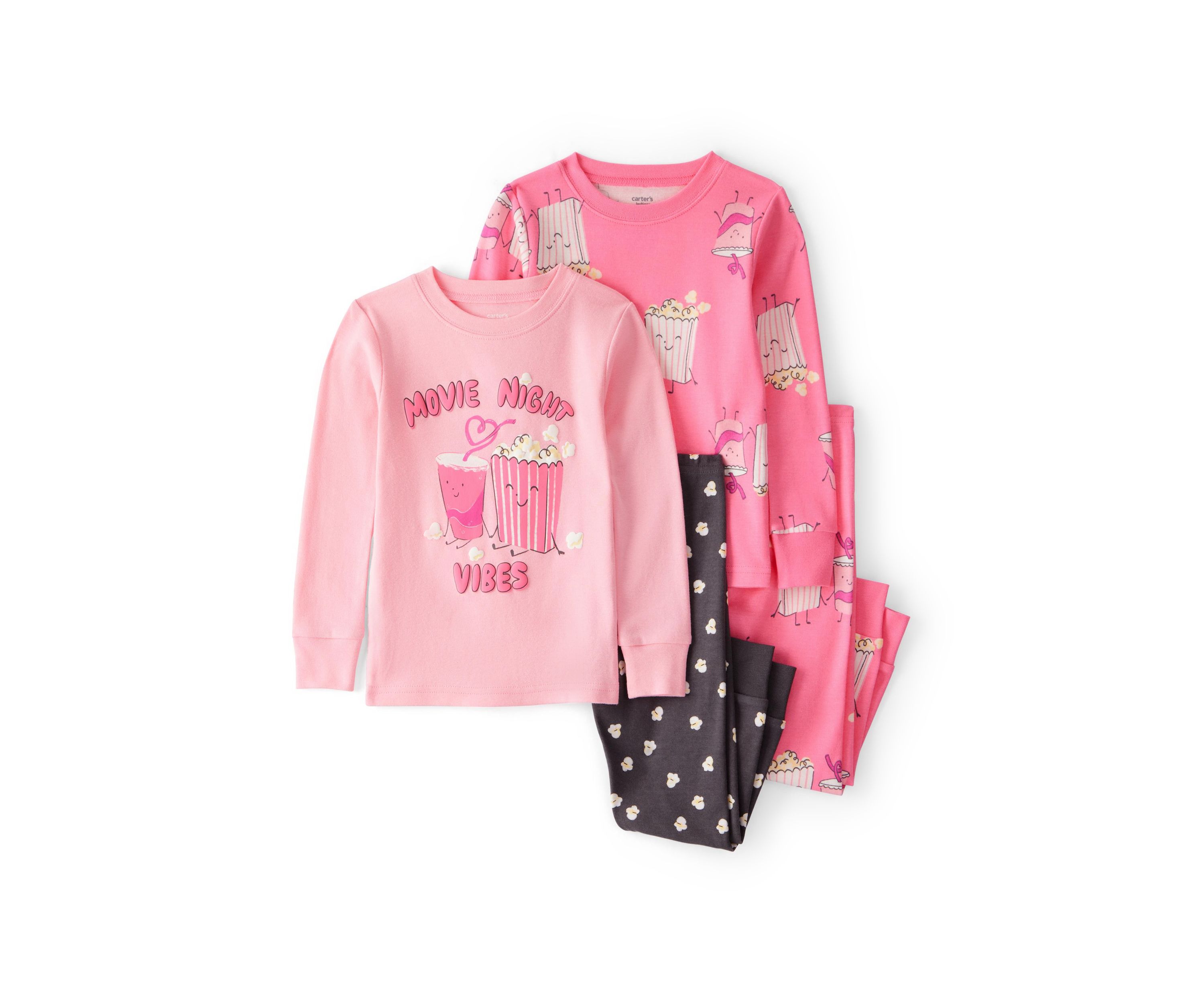Toddler Girls 4 Piece Popcorn Pajama Set