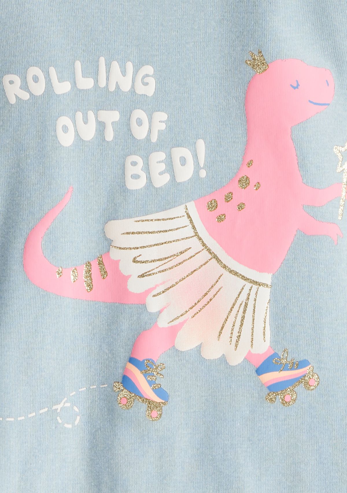 Toddler Girls Dinosaur Printed Four Piece Pajama Set