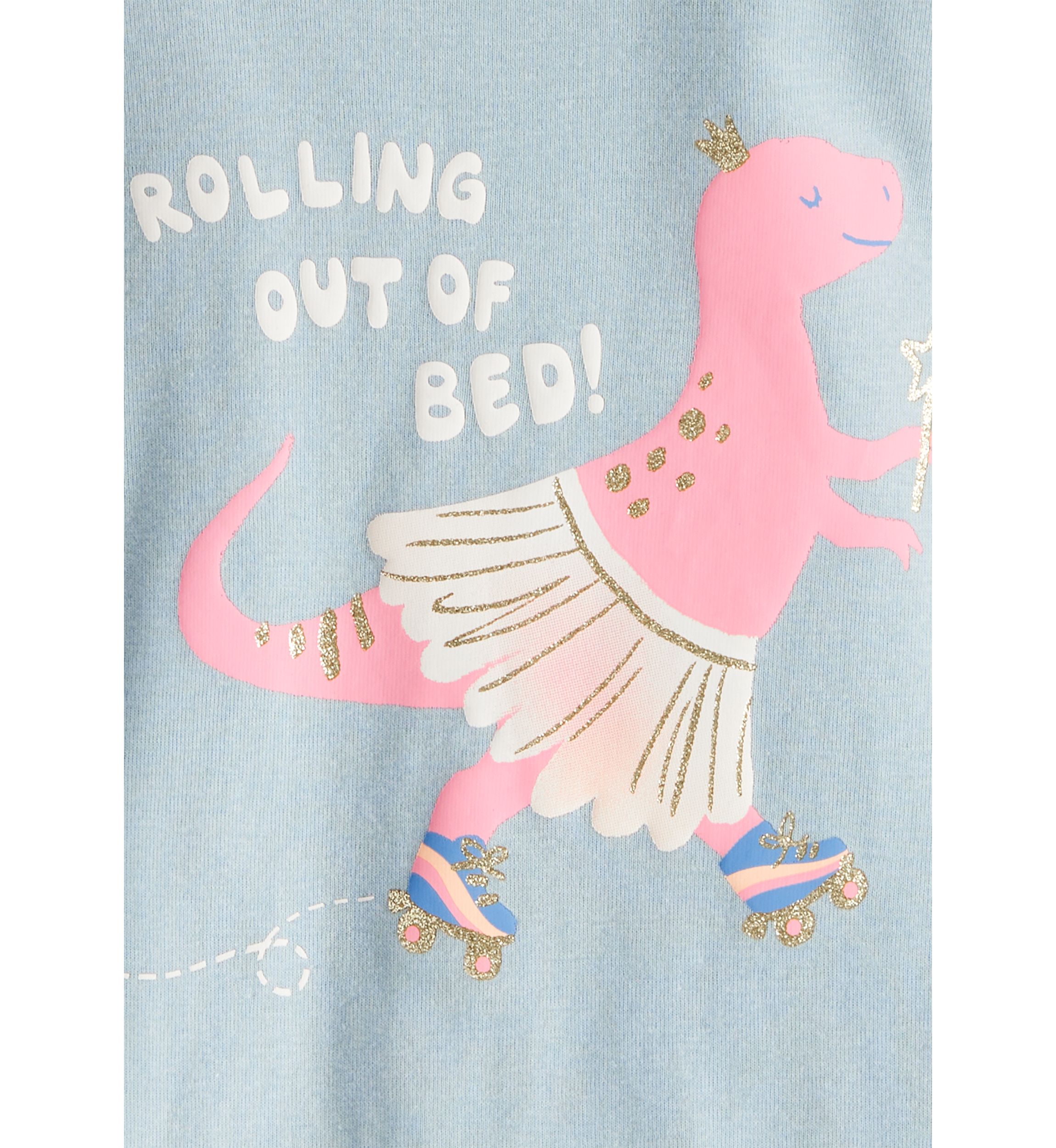 Toddler Girls Dinosaur Printed Four Piece Pajama Set