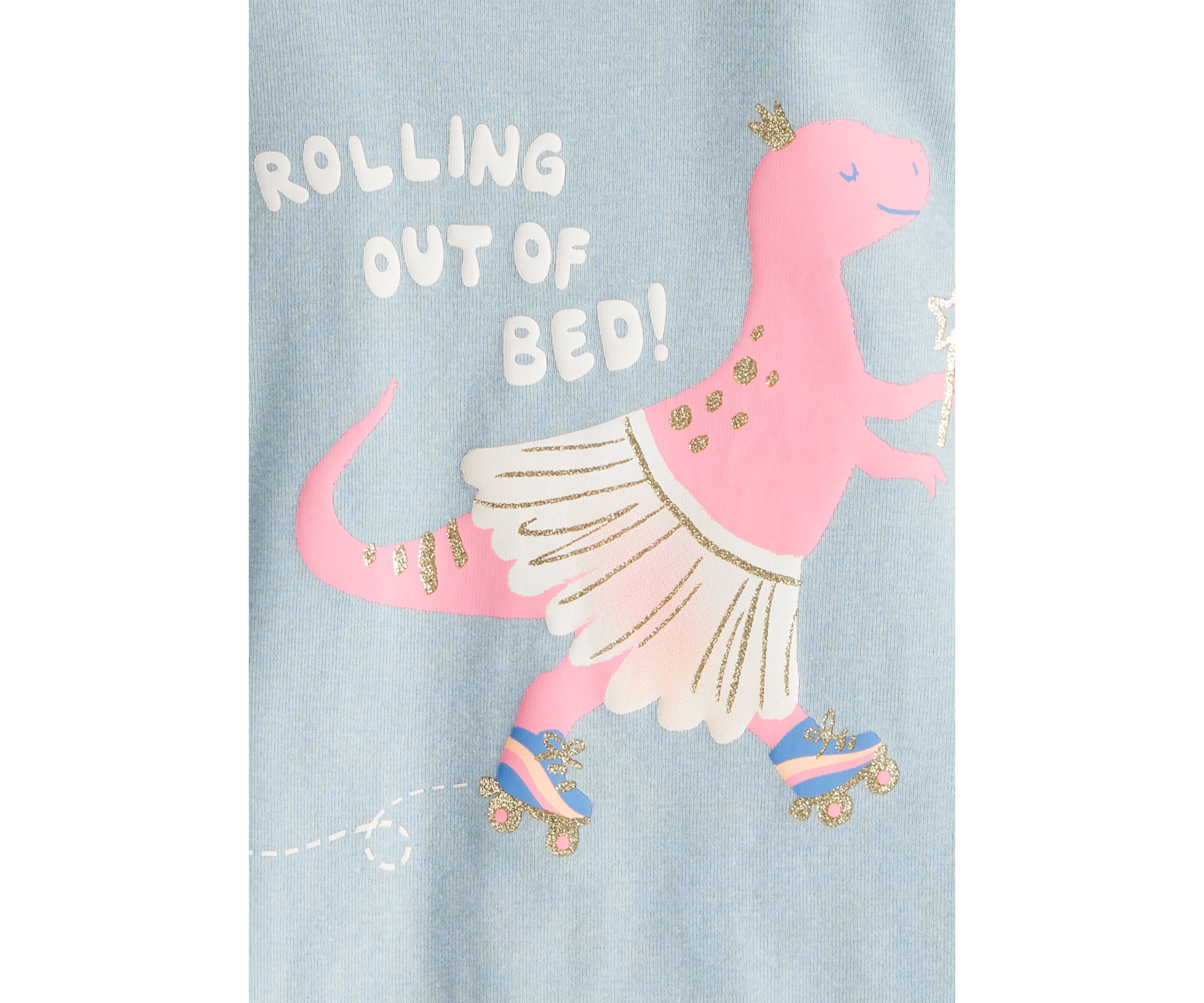 Toddler Girls Dinosaur Printed Four Piece Pajama Set