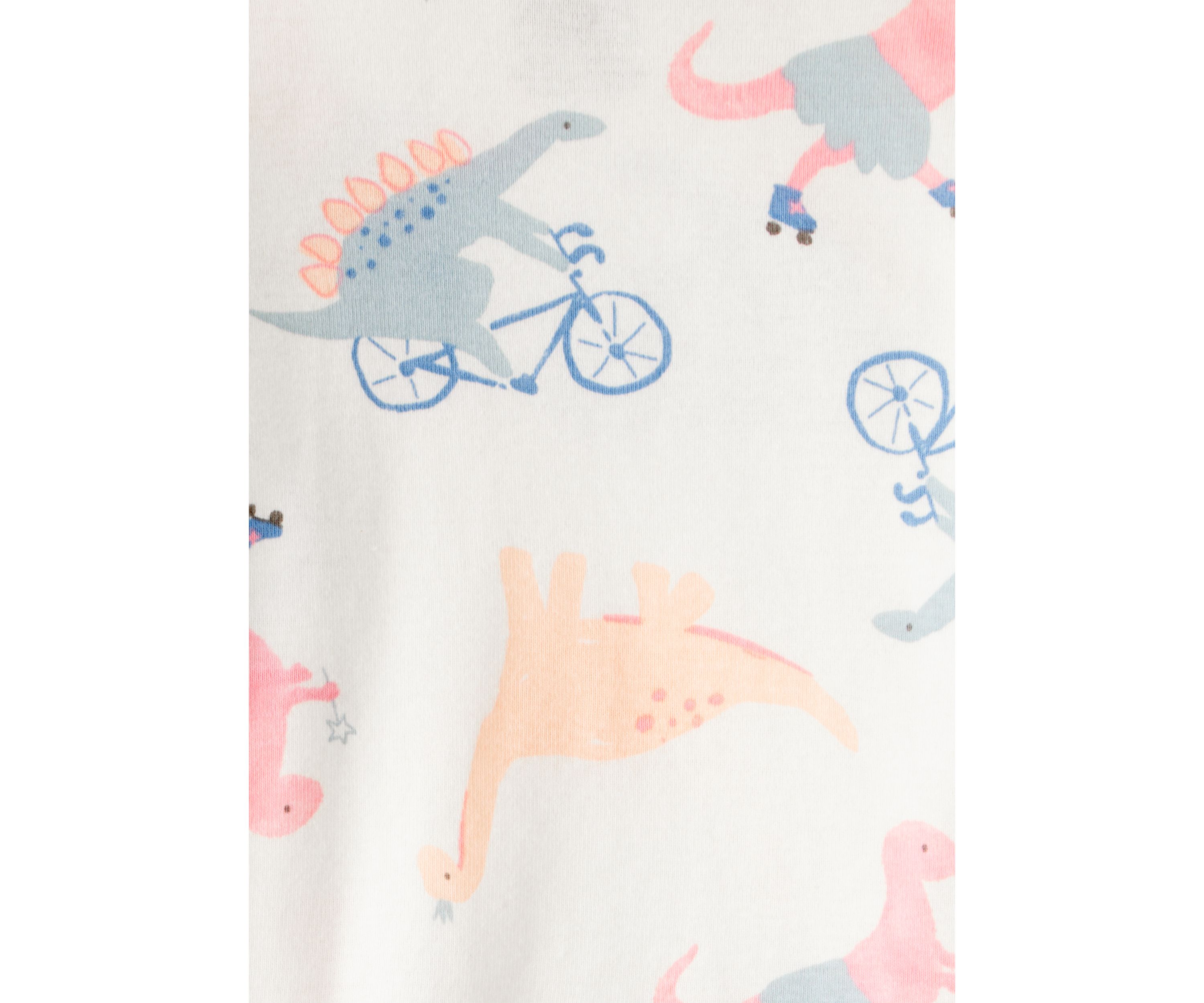 Toddler Girls Dinosaur Printed Four Piece Pajama Set