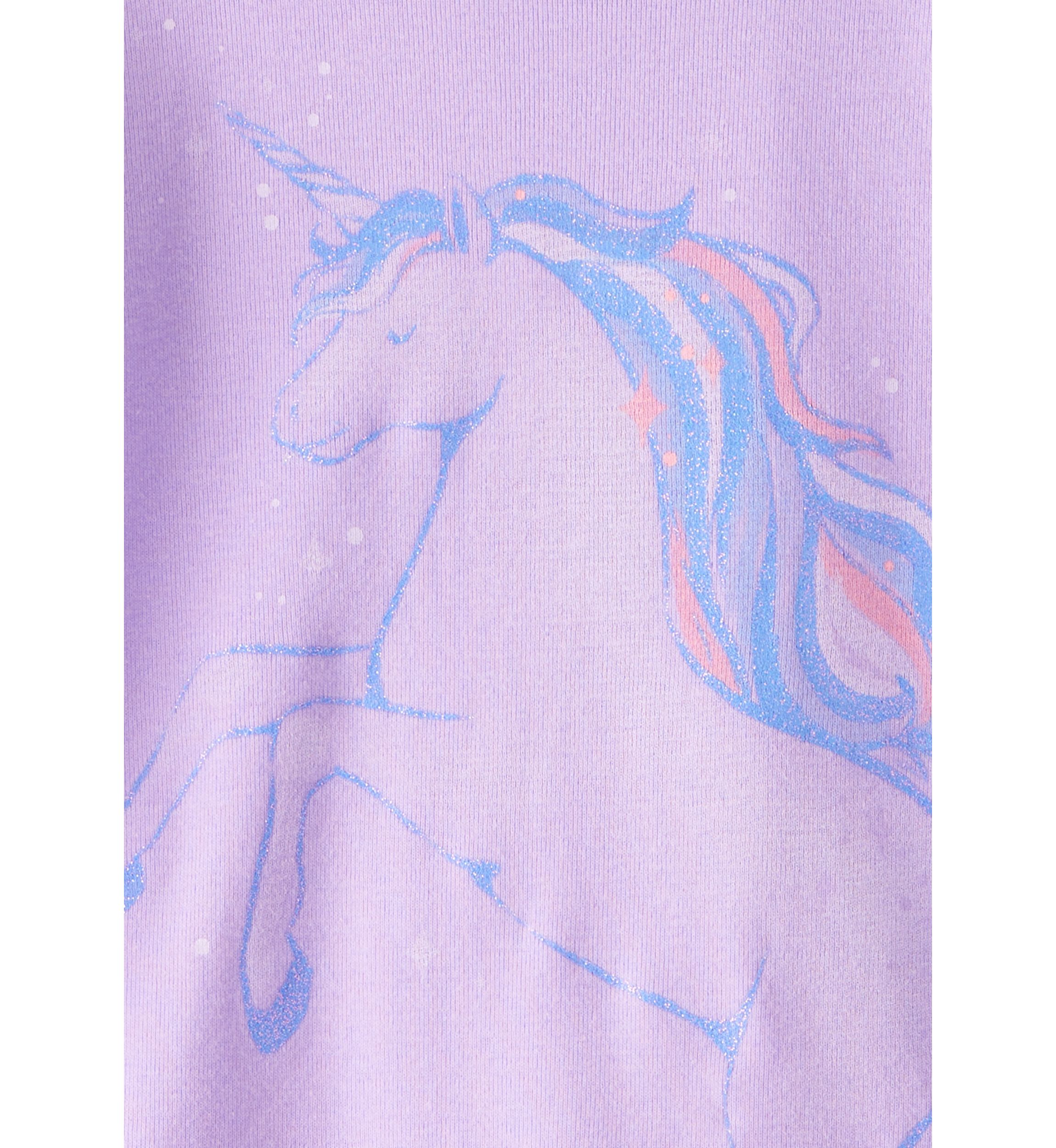 Toddler Girls Unicorn Four Piece Printed Pajama Set