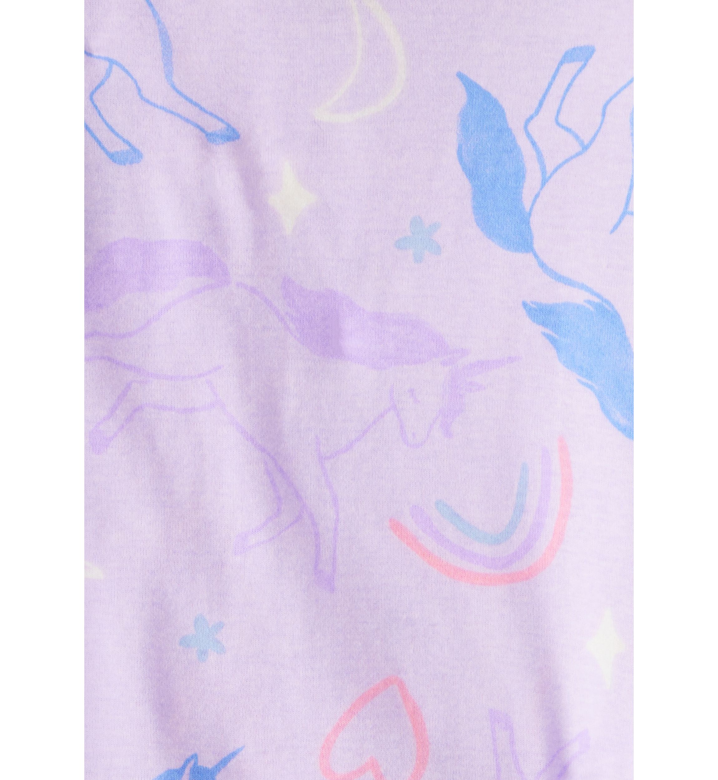 Toddler Girls Unicorn Four Piece Printed Pajama Set