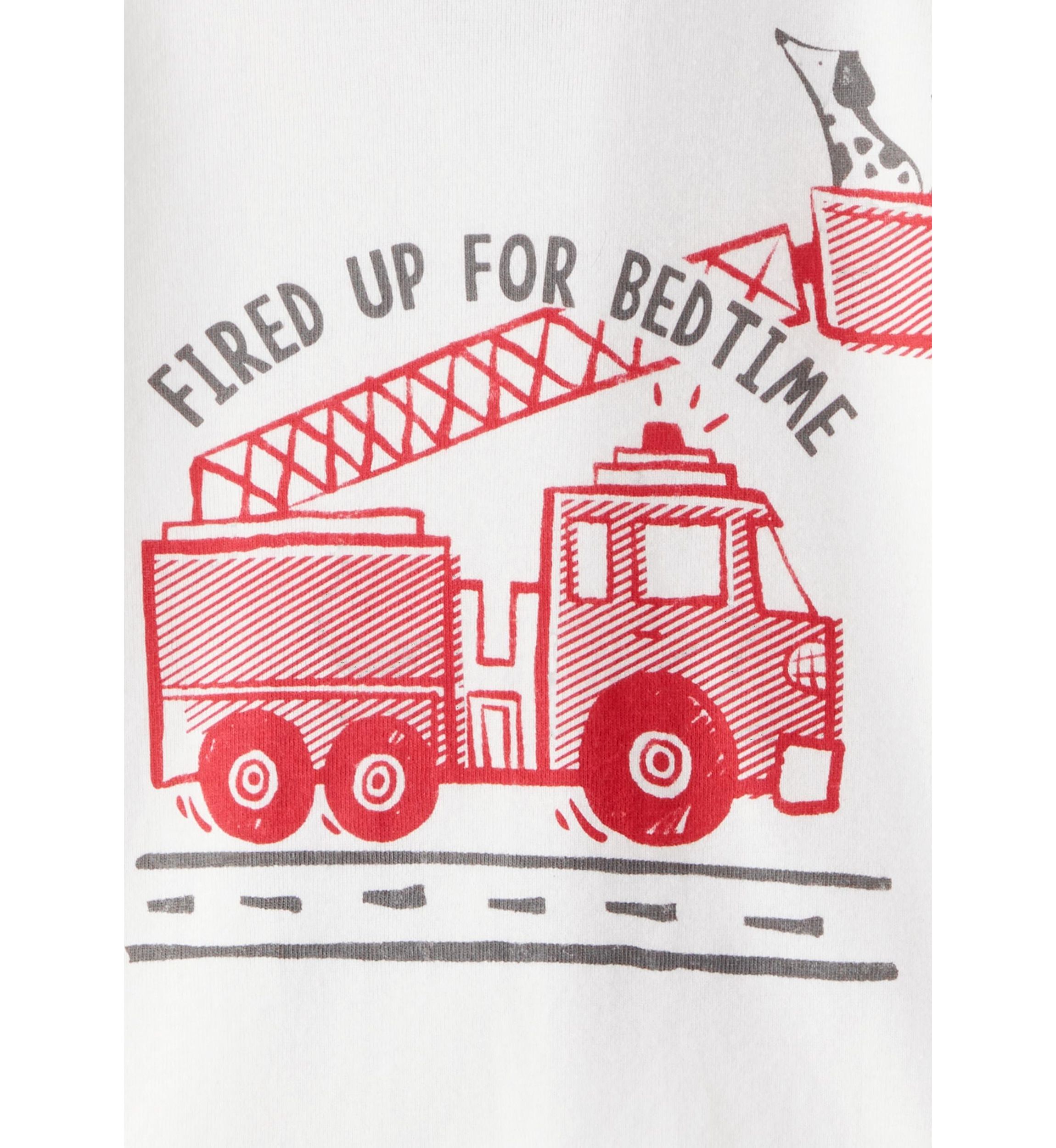Toddler Boys Fire Truck 4 Piece Pajama Set