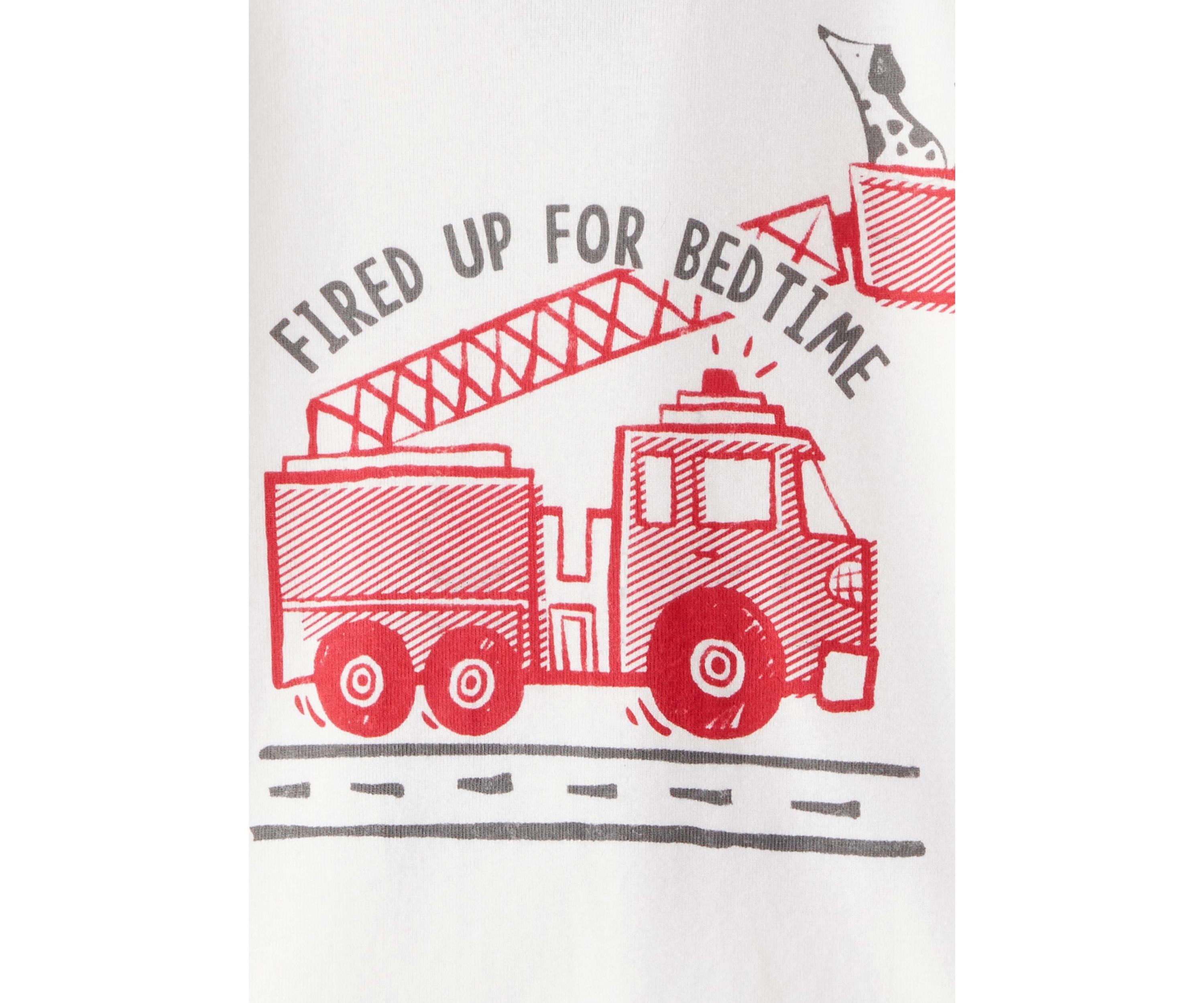 Toddler Boys Fire Truck 4 Piece Pajama Set