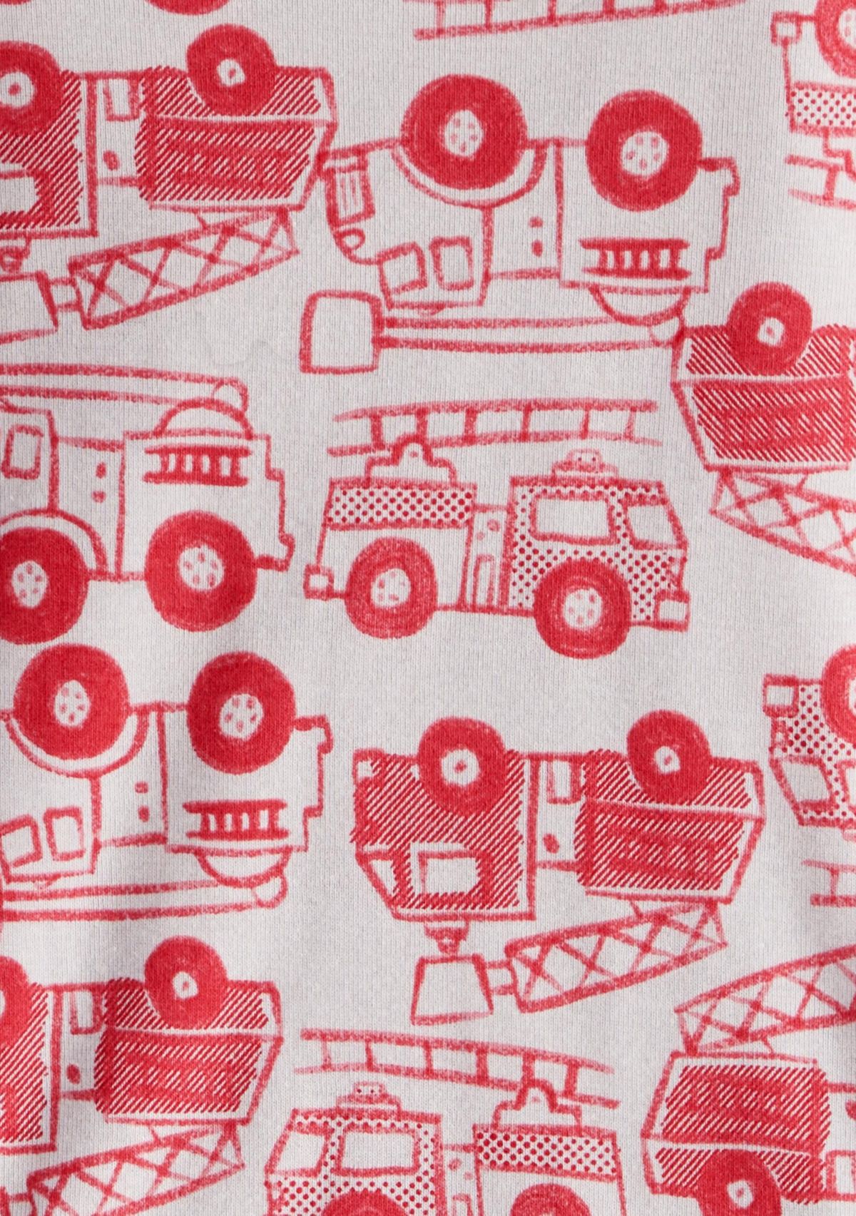 Toddler Boys Fire Truck 4 Piece Pajama Set