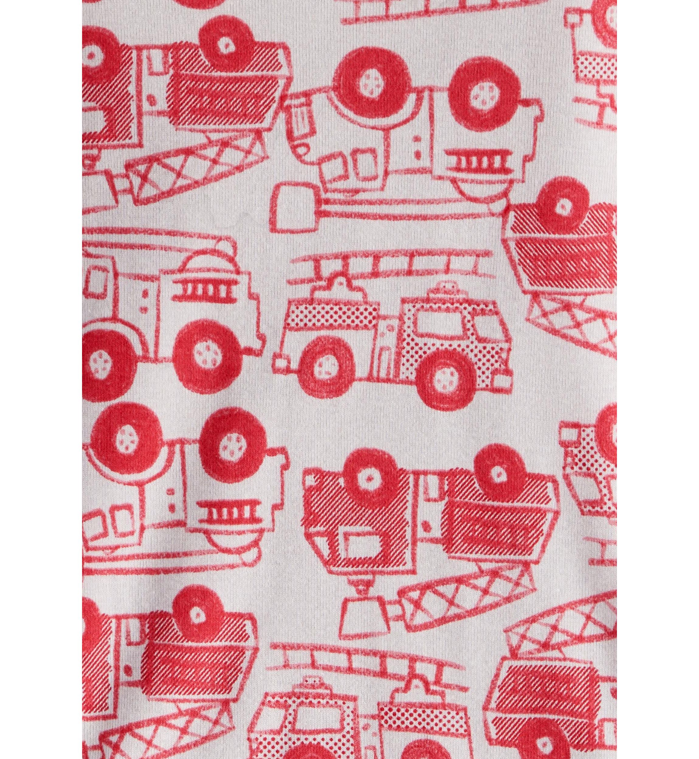Toddler Boys Fire Truck 4 Piece Pajama Set