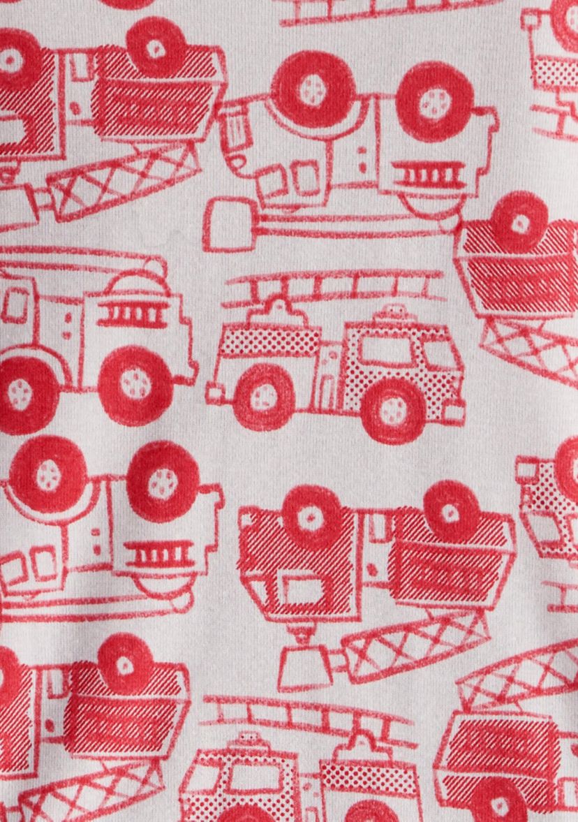 Toddler Boys Fire Truck 4 Piece Pajama Set