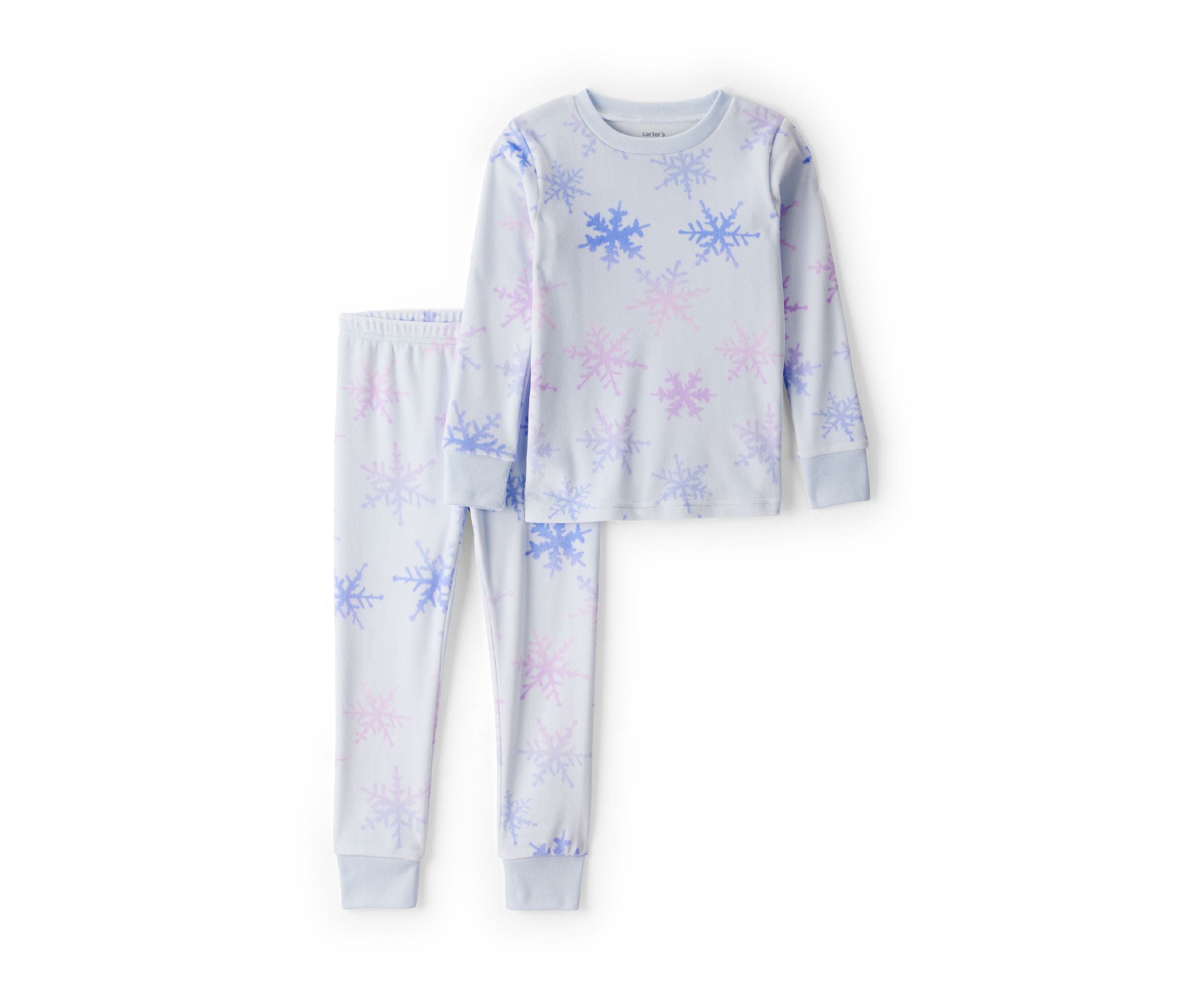 Toddler Girls Snowflake Tie Dye Velour Long-Sleeve Loose Fit 2-Piece Pajamas