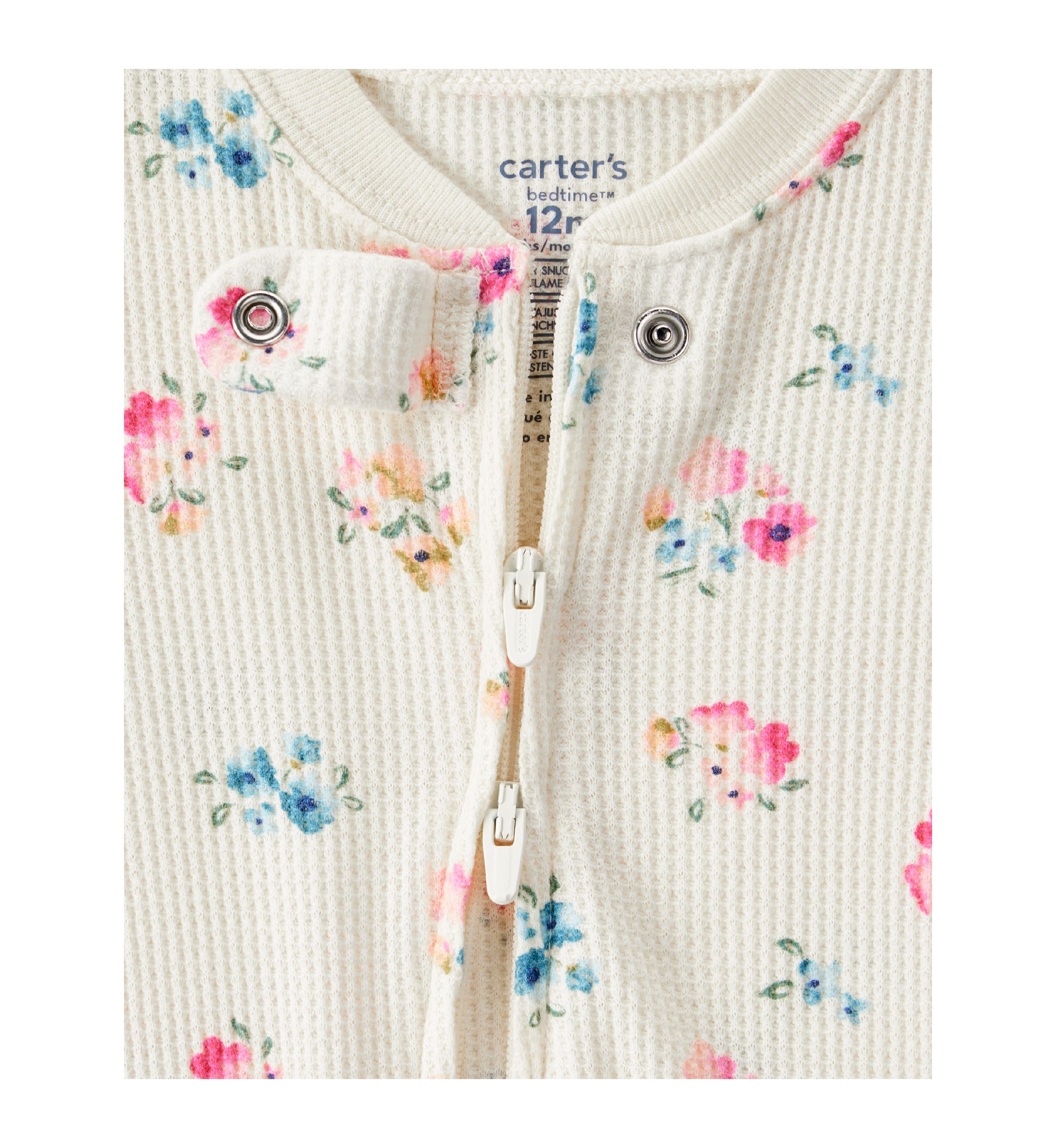 Toddler Girls Flower Print One Piece Pajama  