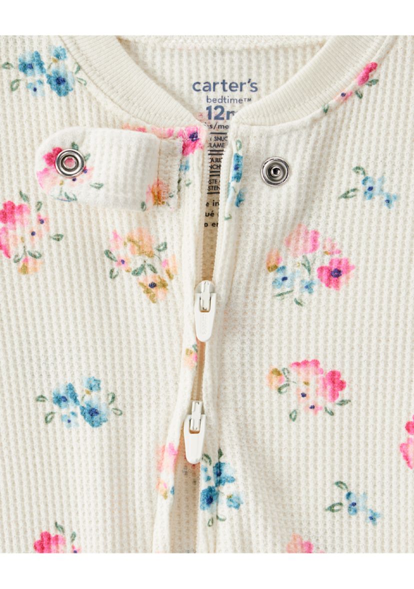 Toddler Girls Flower Print One Piece Pajama  