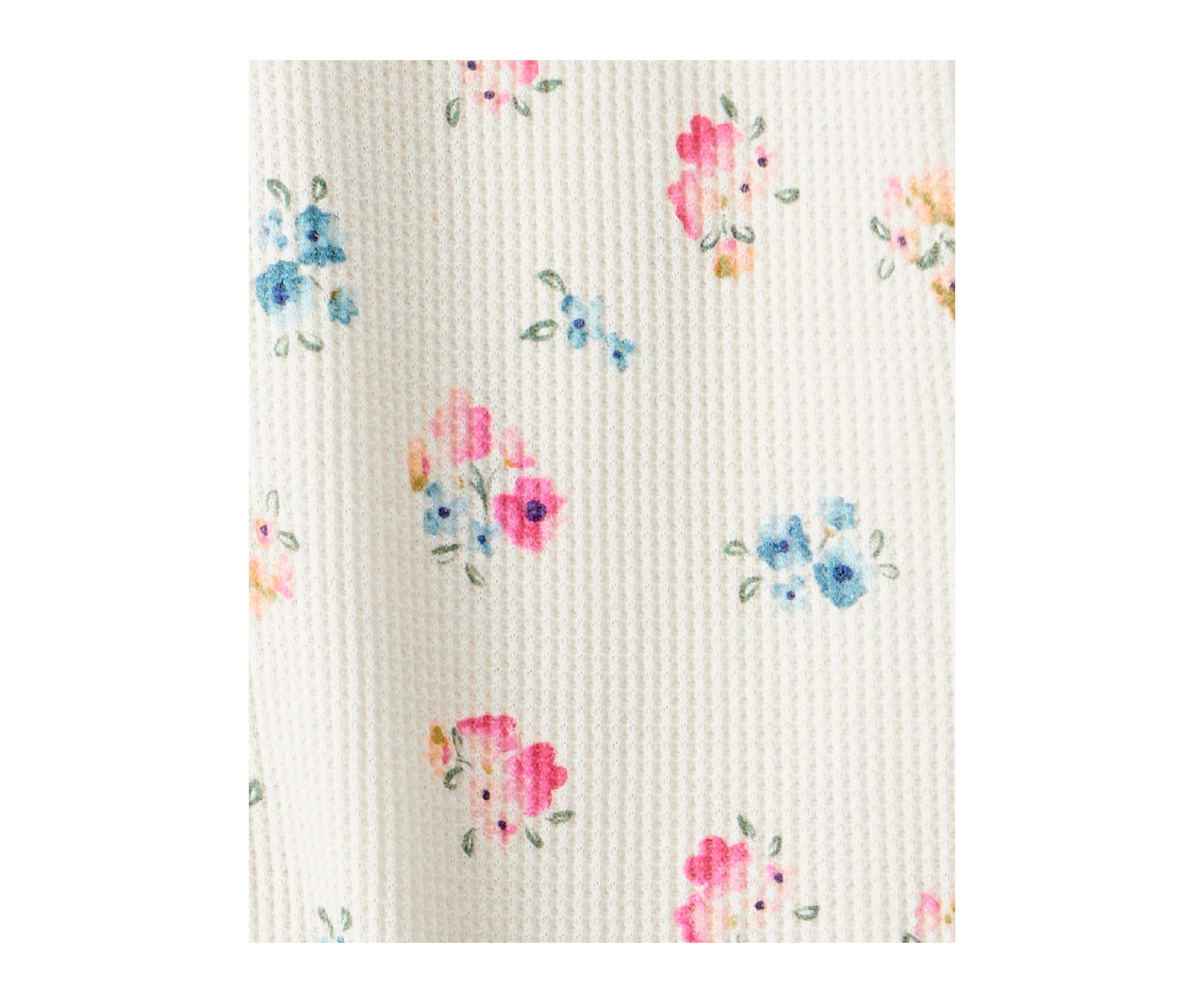 Toddler Girls Flower Print One Piece Pajama  