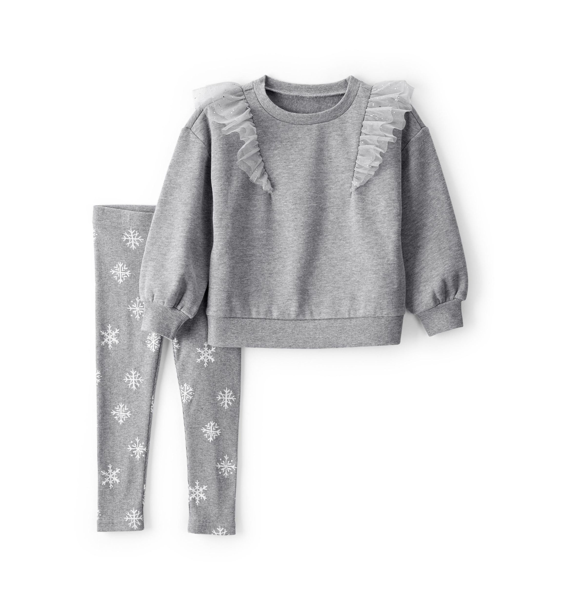 Toddler Girls Snowflake Sweatshirt and Printed Leggings Set