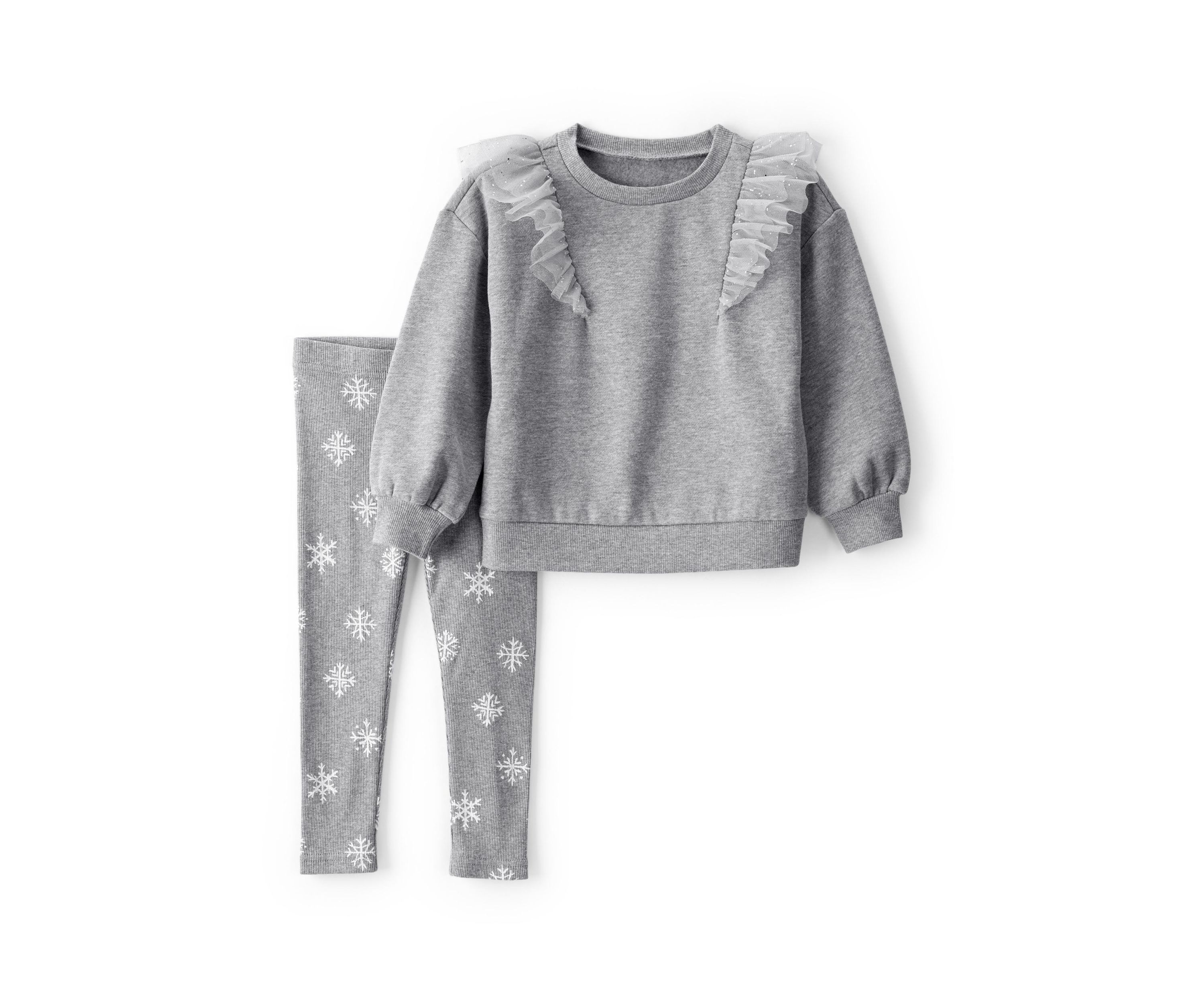 Toddler Girls Snowflake Sweatshirt and Printed Leggings Set